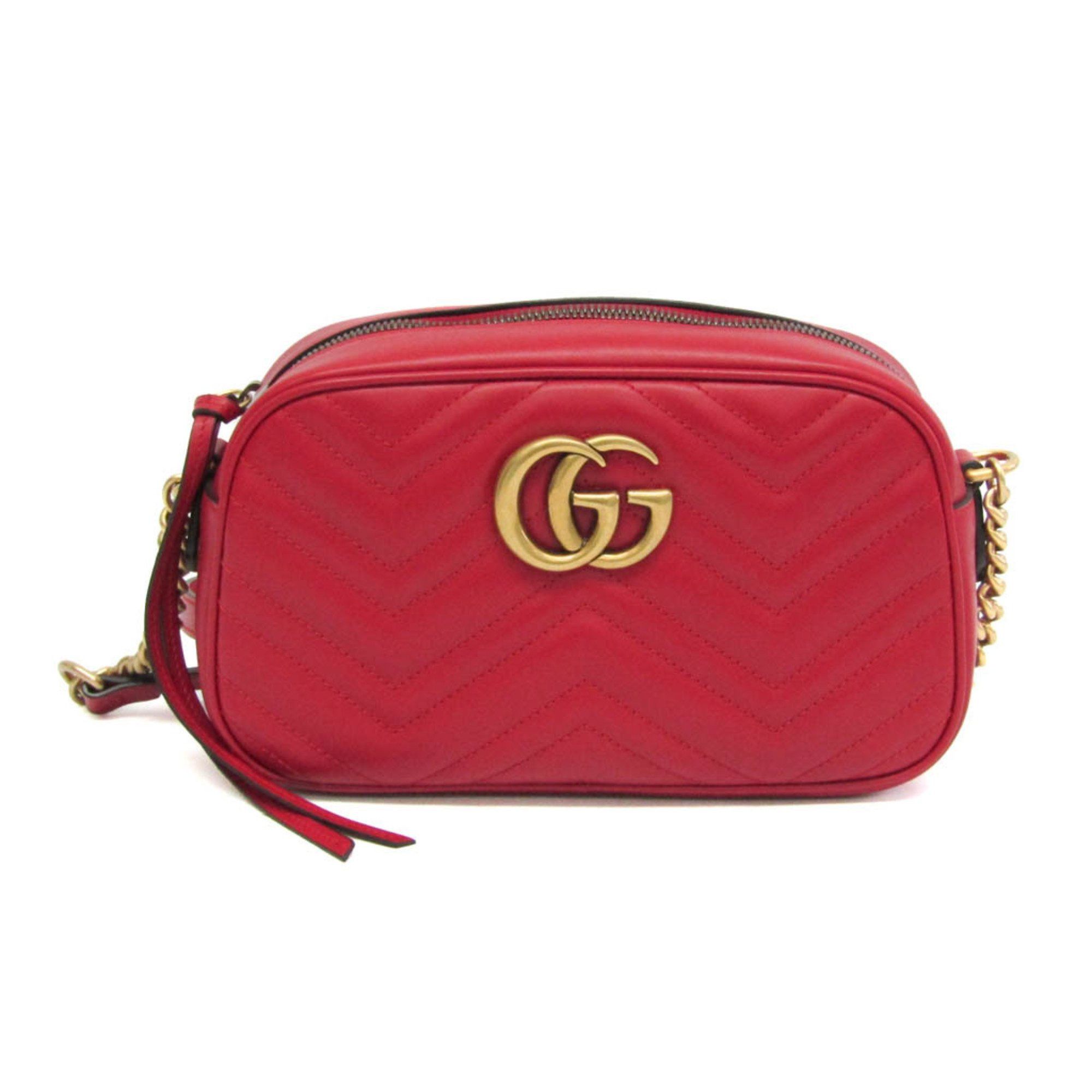 Gucci Gucci GG Marmont Small Camera Bag 447632 Women's Leather Shoulder Bag Red Color Size ONE SIZE - 1 Thumbnail