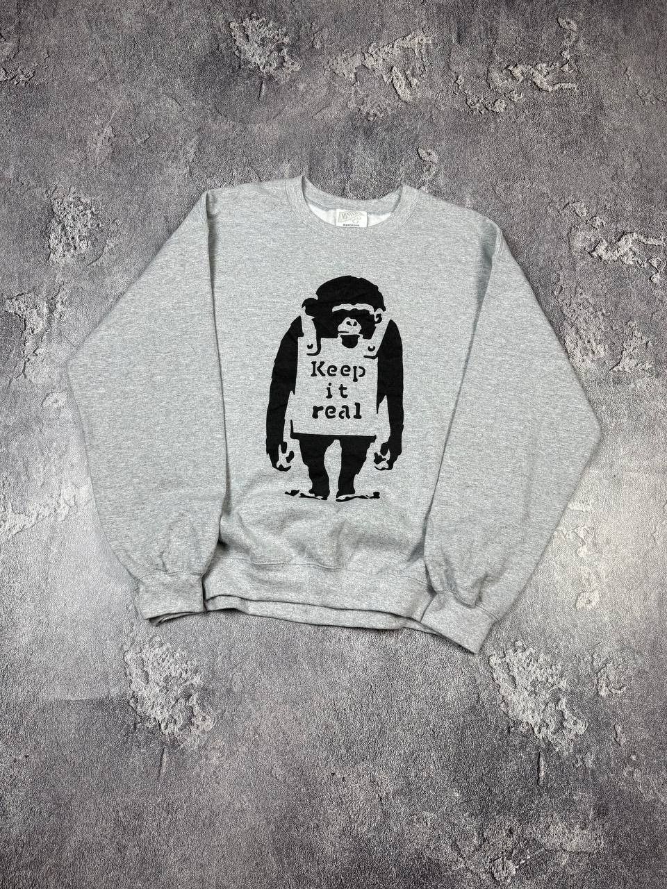 Vintage Y2K Keep It Real Banksy Art Grey Sweatshirt SWAG NYC Size US L / EU 52-54 / 3 - 2 Thumbnail