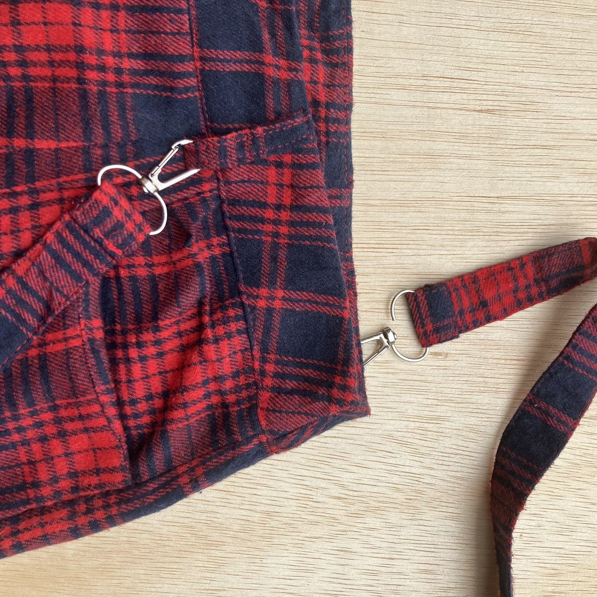 If Six Was Nine × Japanese Brand × Punk and Yo ROMWE MAD PUNK FLANNEL RED CHECK PANTS Size US 31 - 5 Thumbnail