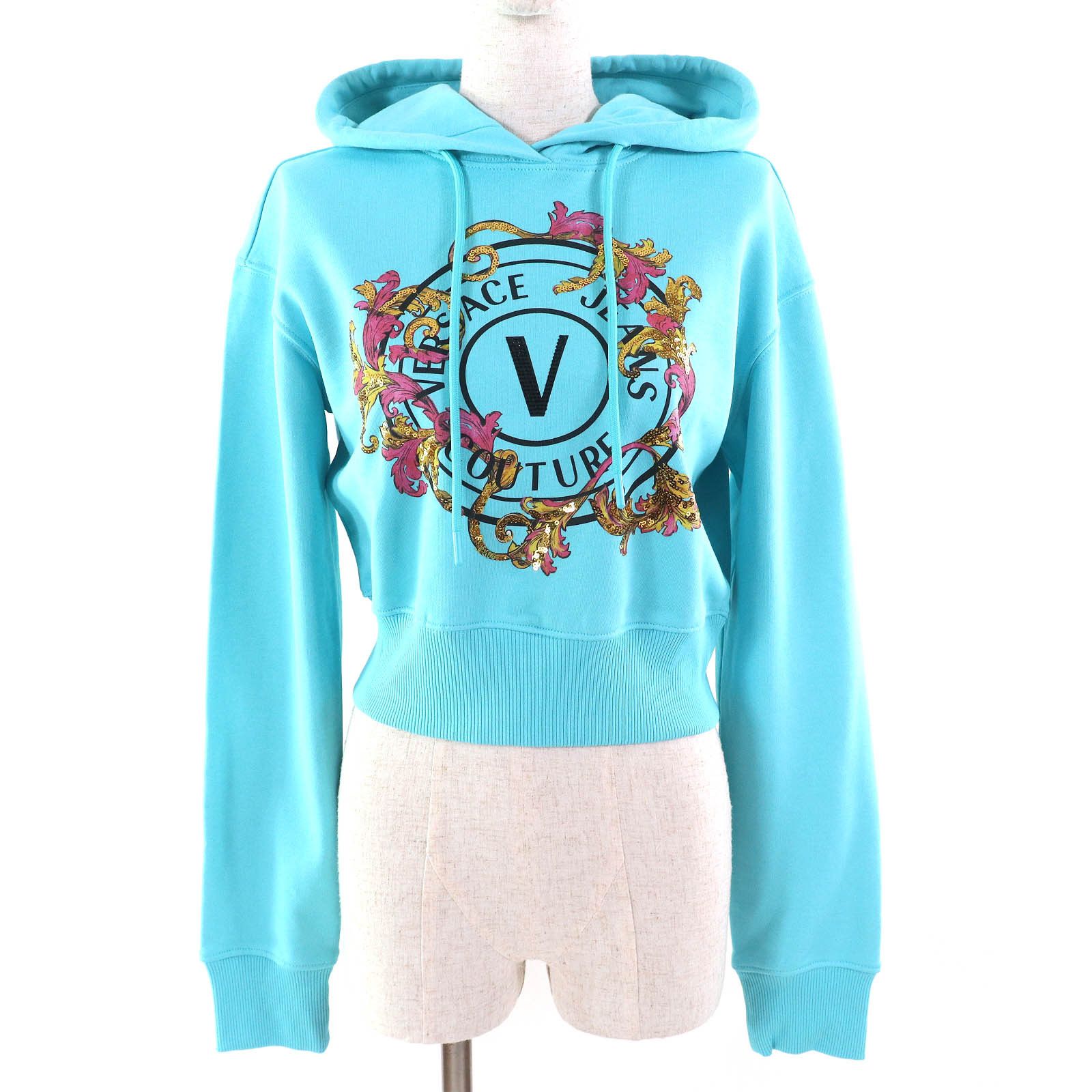Versace Versace Versace Jeans Couture Logo Sequined Cotton Hoodie Cotton Sweatshirts & Hoodies DUTY FREE for USA Size ONE SIZE - 1 Thumbnail