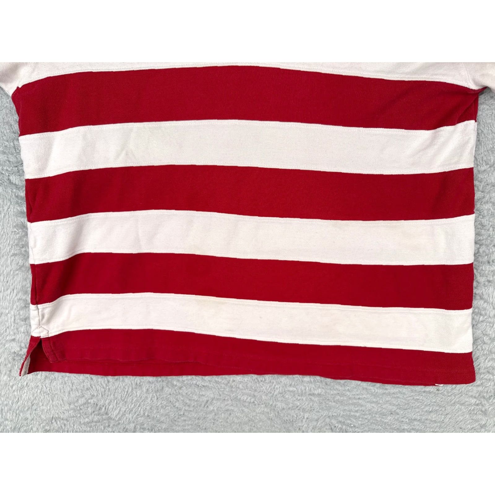 Vintage RedHead Shirt Polo Men XL 100% Cotton White Red White Blue Stripe Button Collar Short Sleeve 44 Chest Regular Fit American Flag Vintage: No Size US XL / EU 56 / 4 - 5 Thumbnail