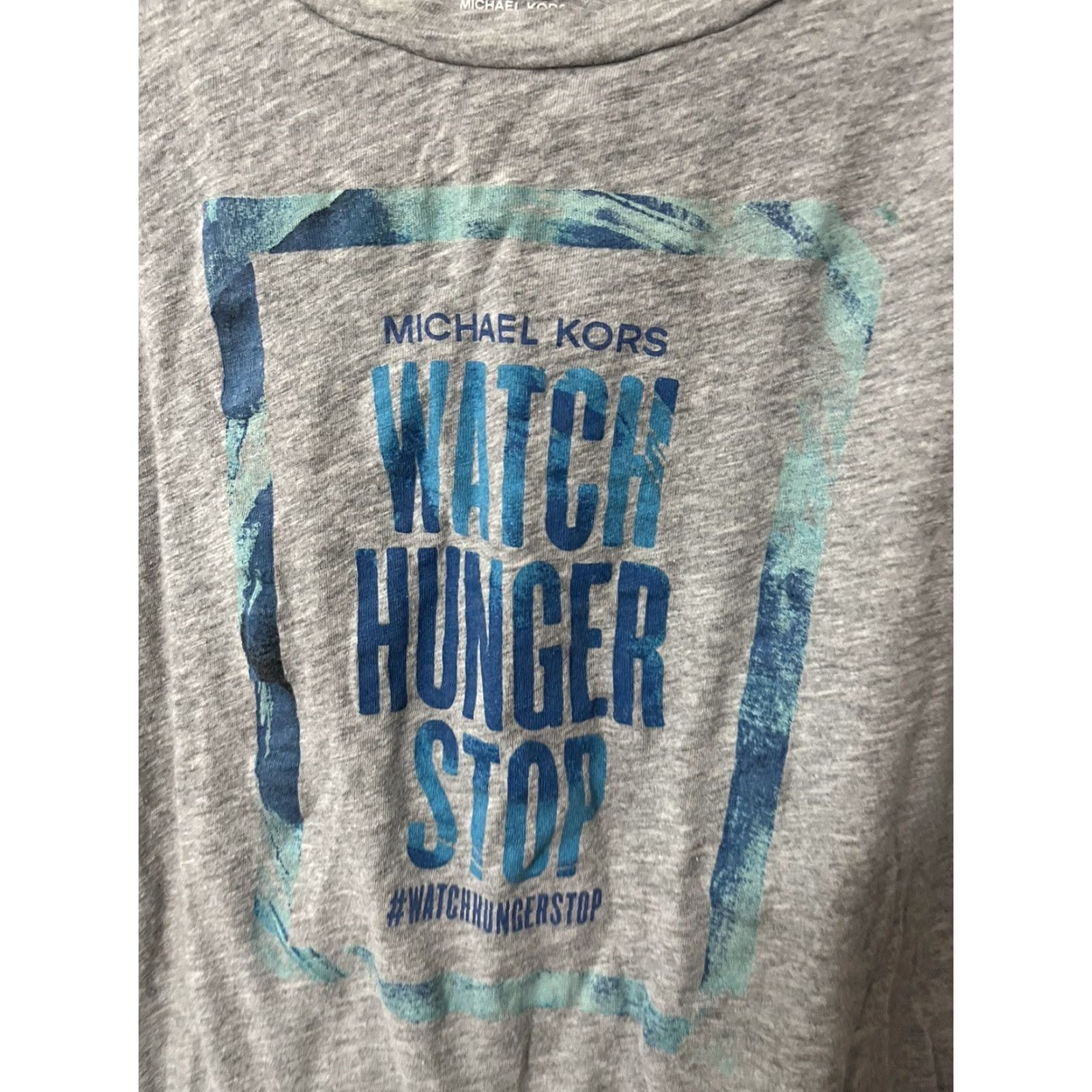 Michael Kors VINTAGE Michael Kors Tshirt - Graphic Tee - Unisex, Gray Heather w/ Front Graphics - Men's L - Cotton/Poly Blend, Short Sleeve Size US L / EU 52-54 / 3 - 3 Thumbnail
