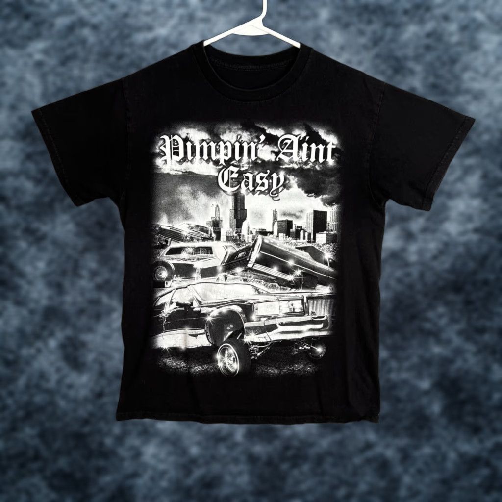 Vintage VINTAGE Pimpin Aint Easy Lowrider Graphic T-Shirt Adult Medium Black Car Scene Mens Size US M / EU 48-50 / 2 - 1 Thumbnail