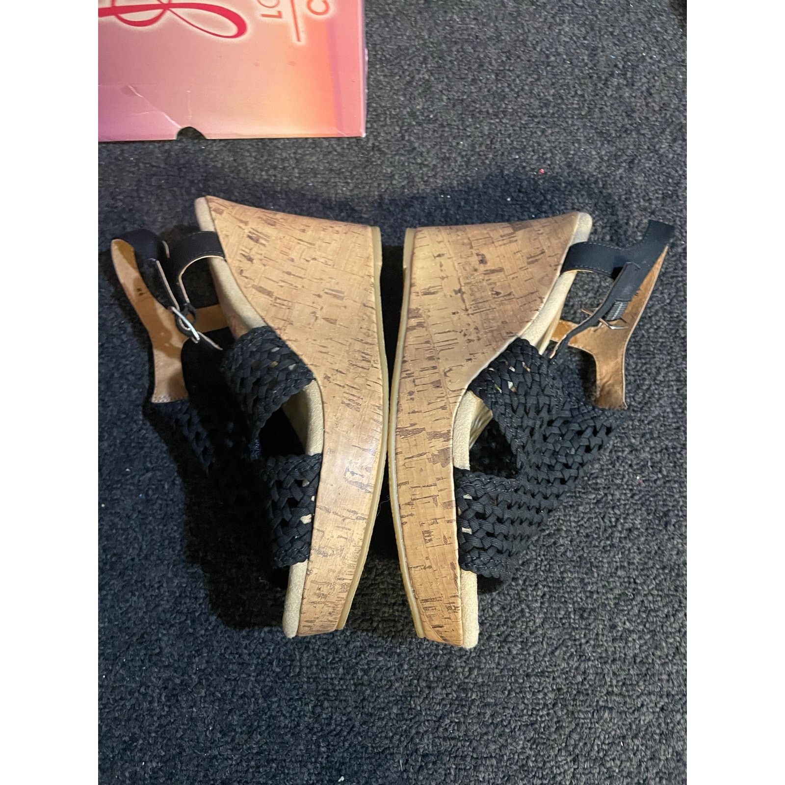 Other Jellypop Mosaic Black Canvas Memory Foam Wedge Sandals Women Size US 9 / IT 39 - 5 Thumbnail
