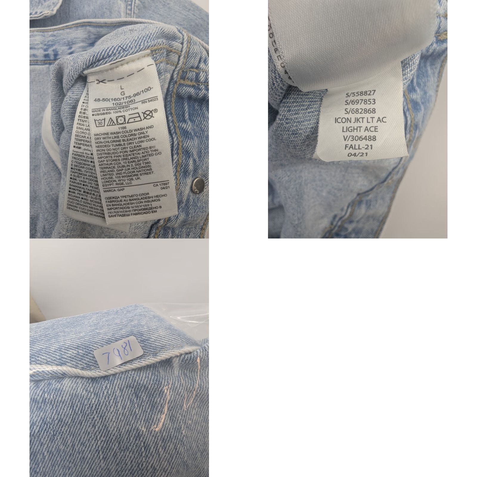 Gap Gap Icon Denim Trucker Jacket Light Ace Wash Women's Large Cotton Duke? Size 36" / US 14 / IT 50 - 8 Thumbnail
