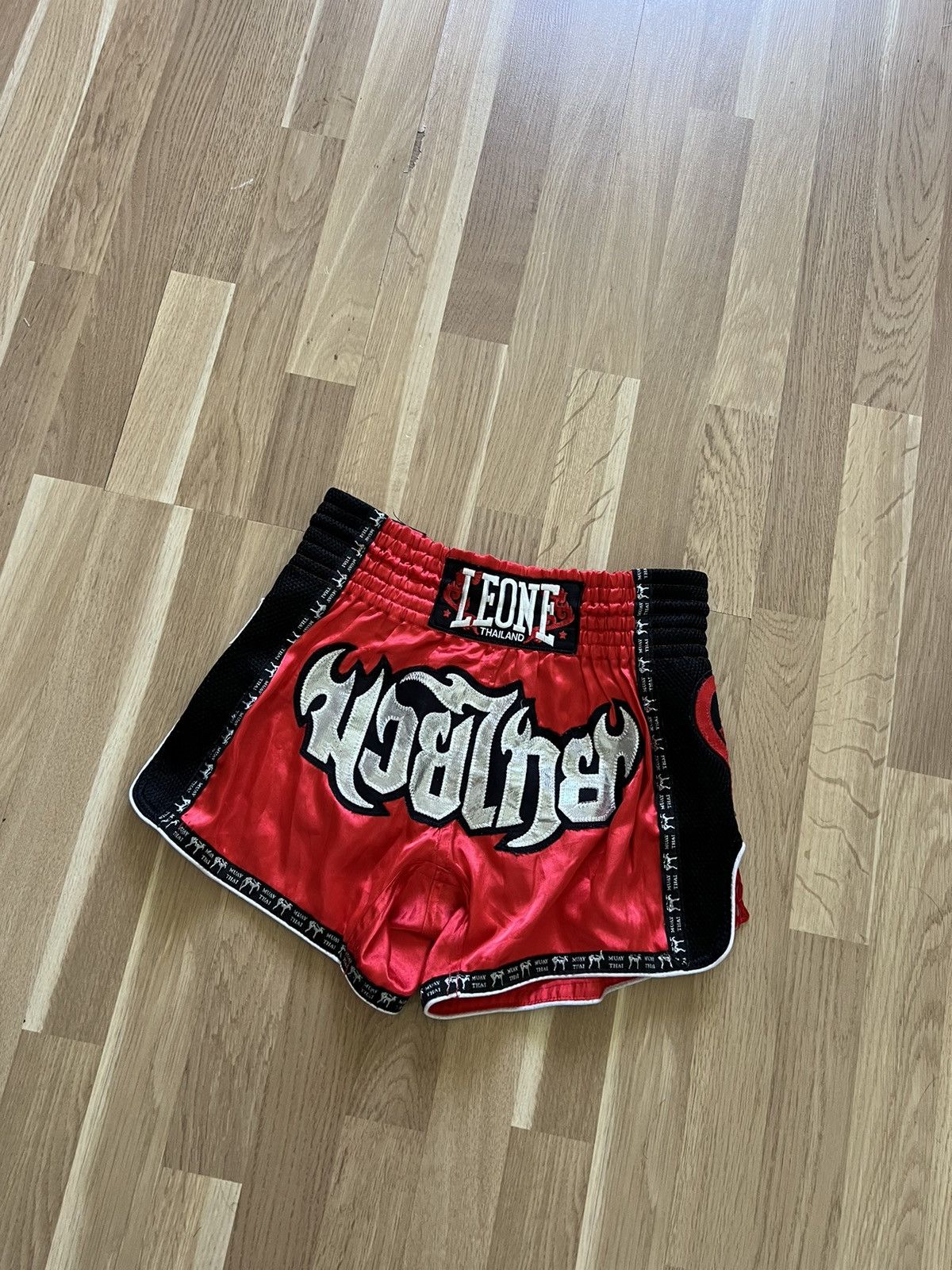 Vintage Muay Thai vintage boxing kick shorts leone Thailand red Size US 32 / EU 48 - 2 Thumbnail
