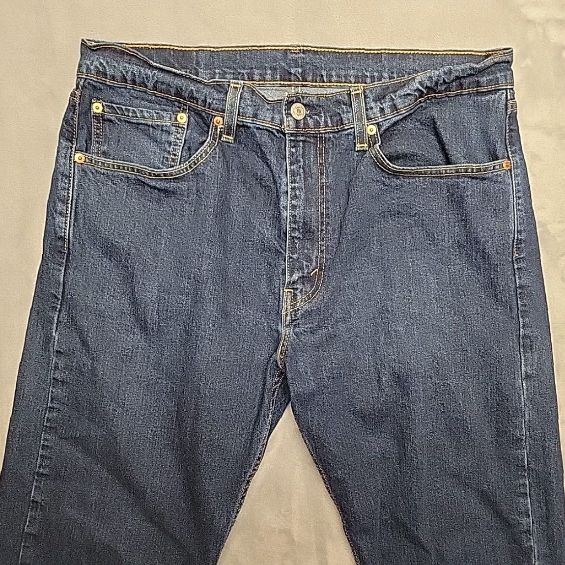 Levi's Levi's Jeans Men 36x30 Blue Denim 505 Regular Fit Straight Leg Dark Wash Comfortable Comfort Size US 36 / EU 52 - 2 Thumbnail