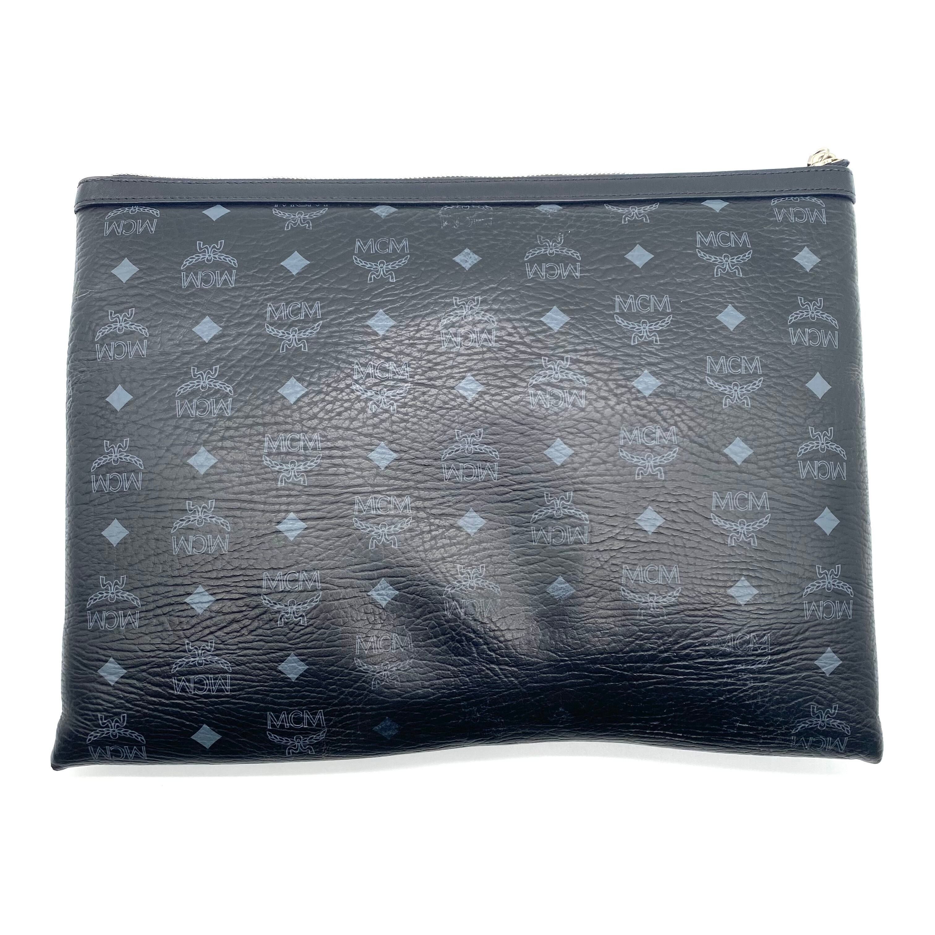 MCM MCM Visetos Clutch Bag with studs Black oveless guild prime Size ONE SIZE - 2 Thumbnail