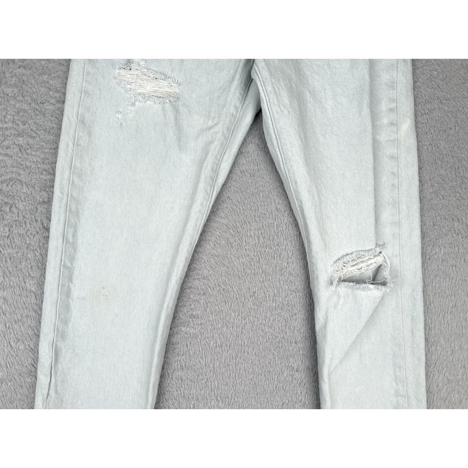 Levi's Levi's Jeans Womens 24x28 501 Skinny Distressed High Rise Button Fly Blue Vintage No N/A Size 42" / US 20 - 3 Thumbnail