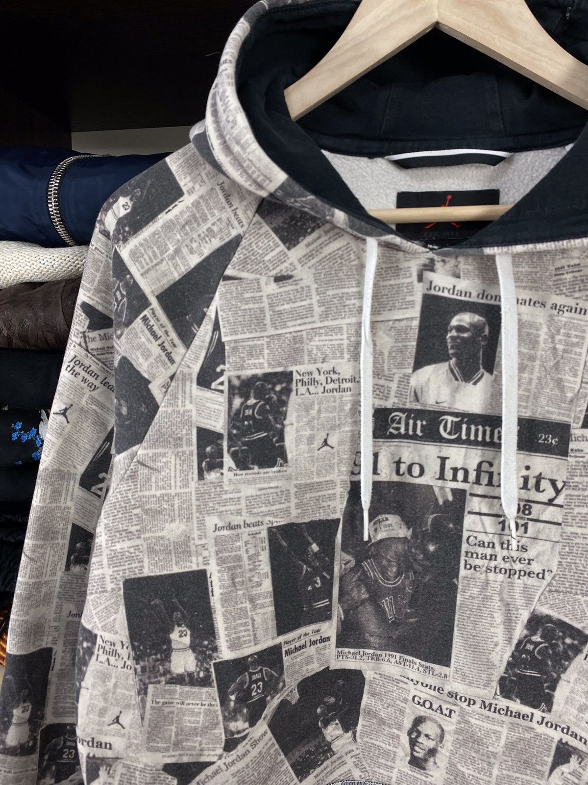 Nike × Vintage Vintage Nike Jordan Full Printed Hoodie Size US S / EU 44-46 / 1 - 4 Thumbnail