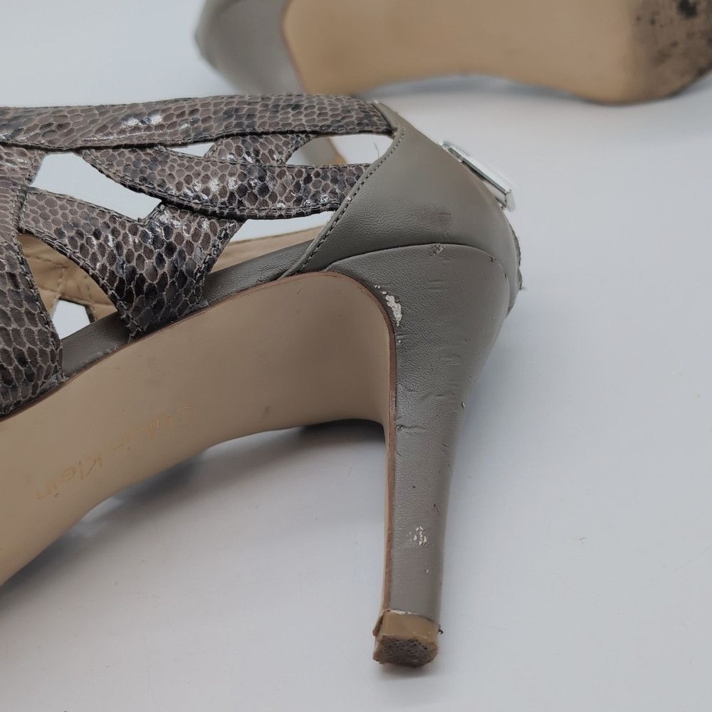 Calvin Klein Elegant Calvin Klein Sz 10 Kiani Lux Snakeskin Olive Patter Size US 10 / IT 40 - 8 Thumbnail