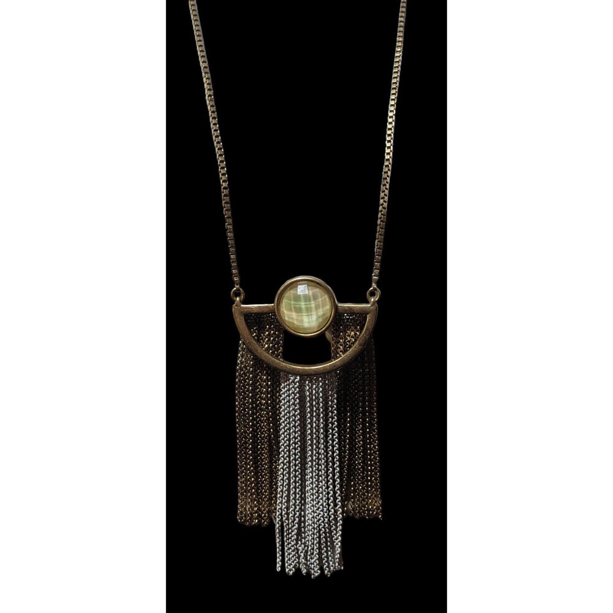 Lucky Brand Lucky Brand Retro Geometric Fringe Pendant Necklace Size ONE SIZE - 3 Thumbnail