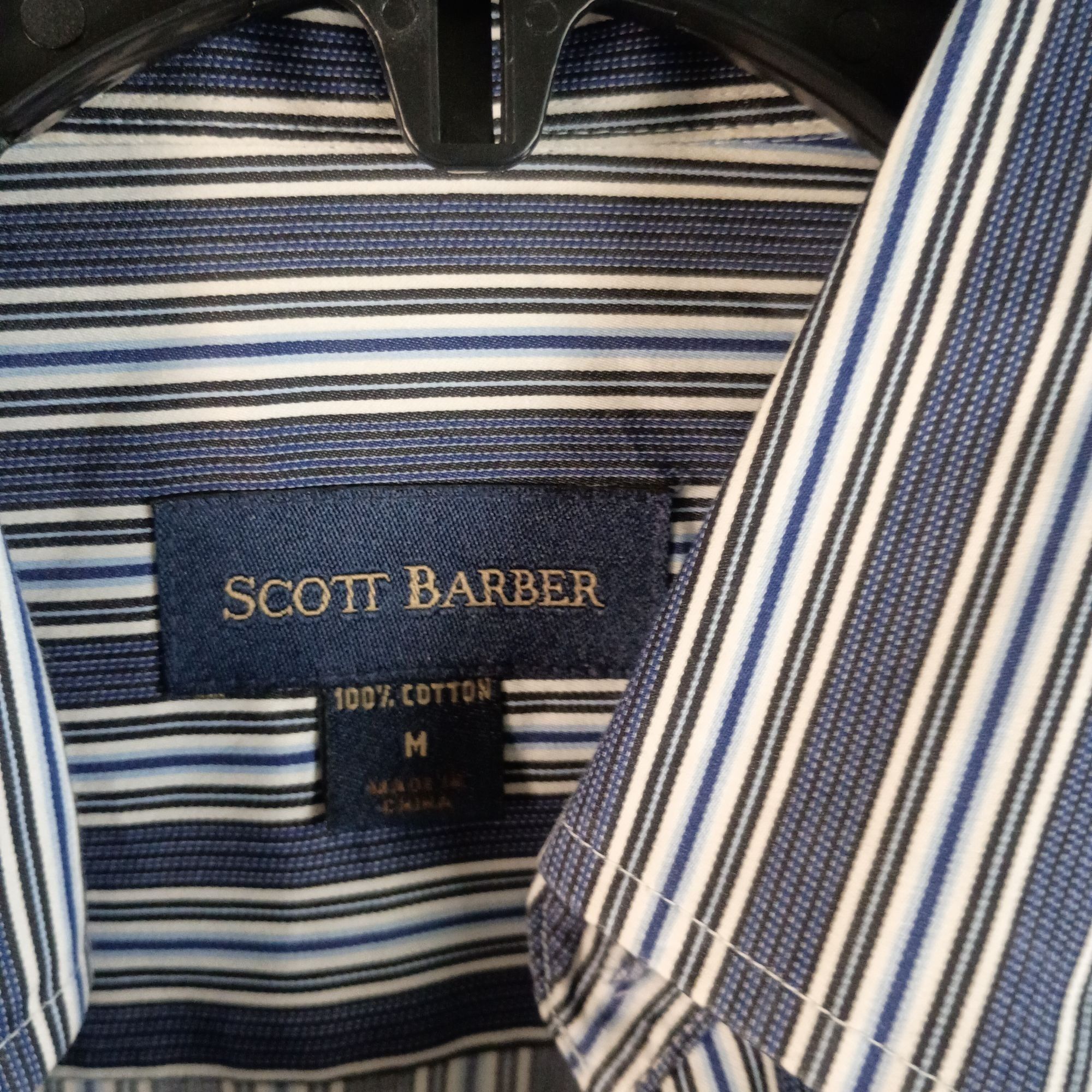 Scott Barber Scott Barber Dress Shirt Mens M Blue Stripe Button Down Cott Size US M / EU 48-50 / 2 - 6 Thumbnail