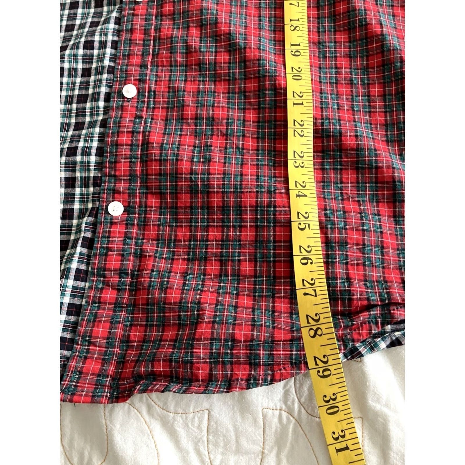 Vintage St. Johns Bay Mens Medium Red Black Tartan Mashup Long Sleeve Button Down Christmas Size US M / EU 48-50 / 2 - 4 Thumbnail