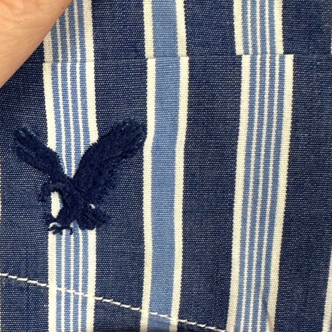 American Eagle Outfitters VINTAGE American Eagle Shirt Button Up Mens XL Blue Striped Long Sleeve Size US XL / EU 56 / 4 - 4 Thumbnail