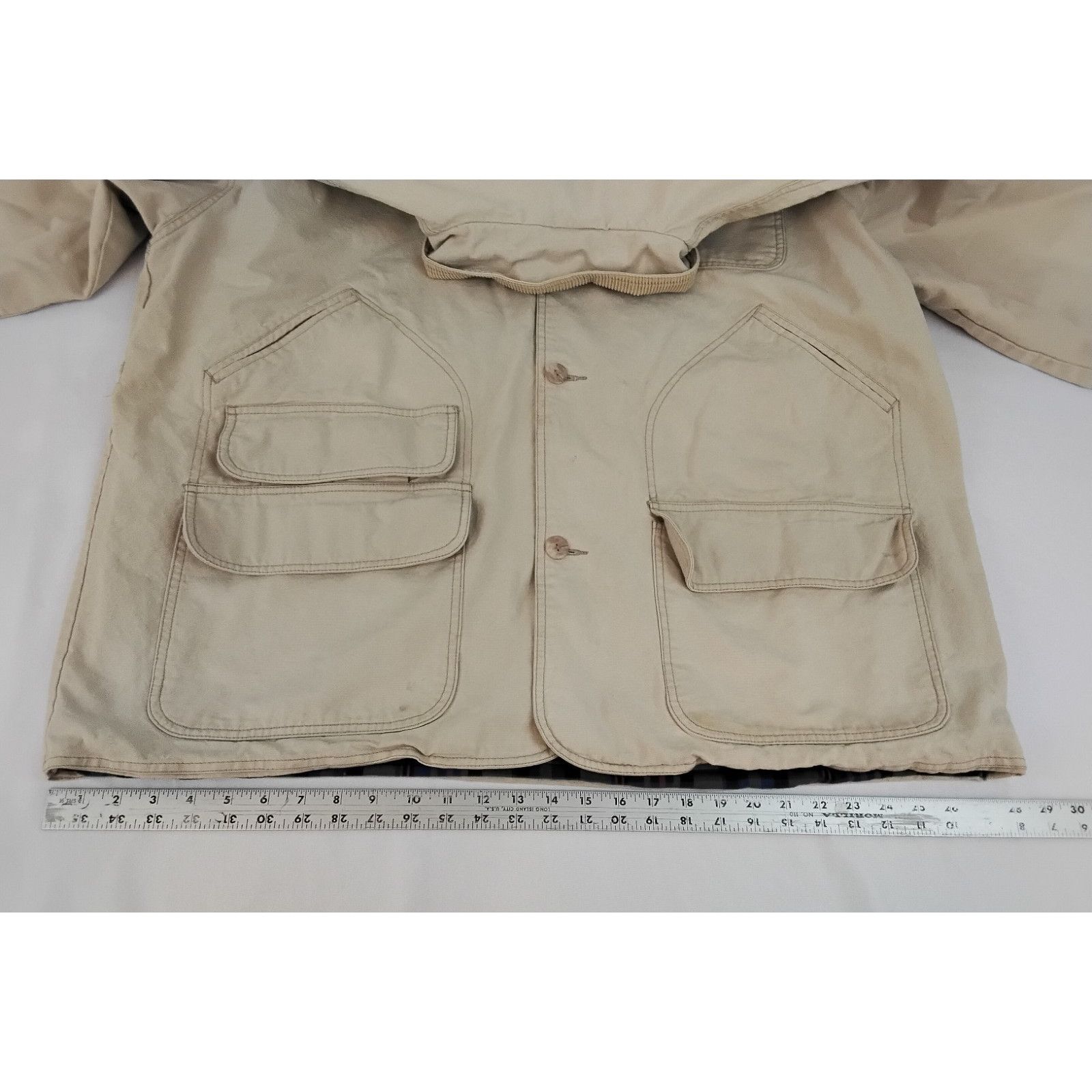 Izod Izod Chore Coat Men's XL Beige Corduroy Collar VTG Hong Kong Size XXL / US 16-18 / IT 52-54 - 12 Thumbnail