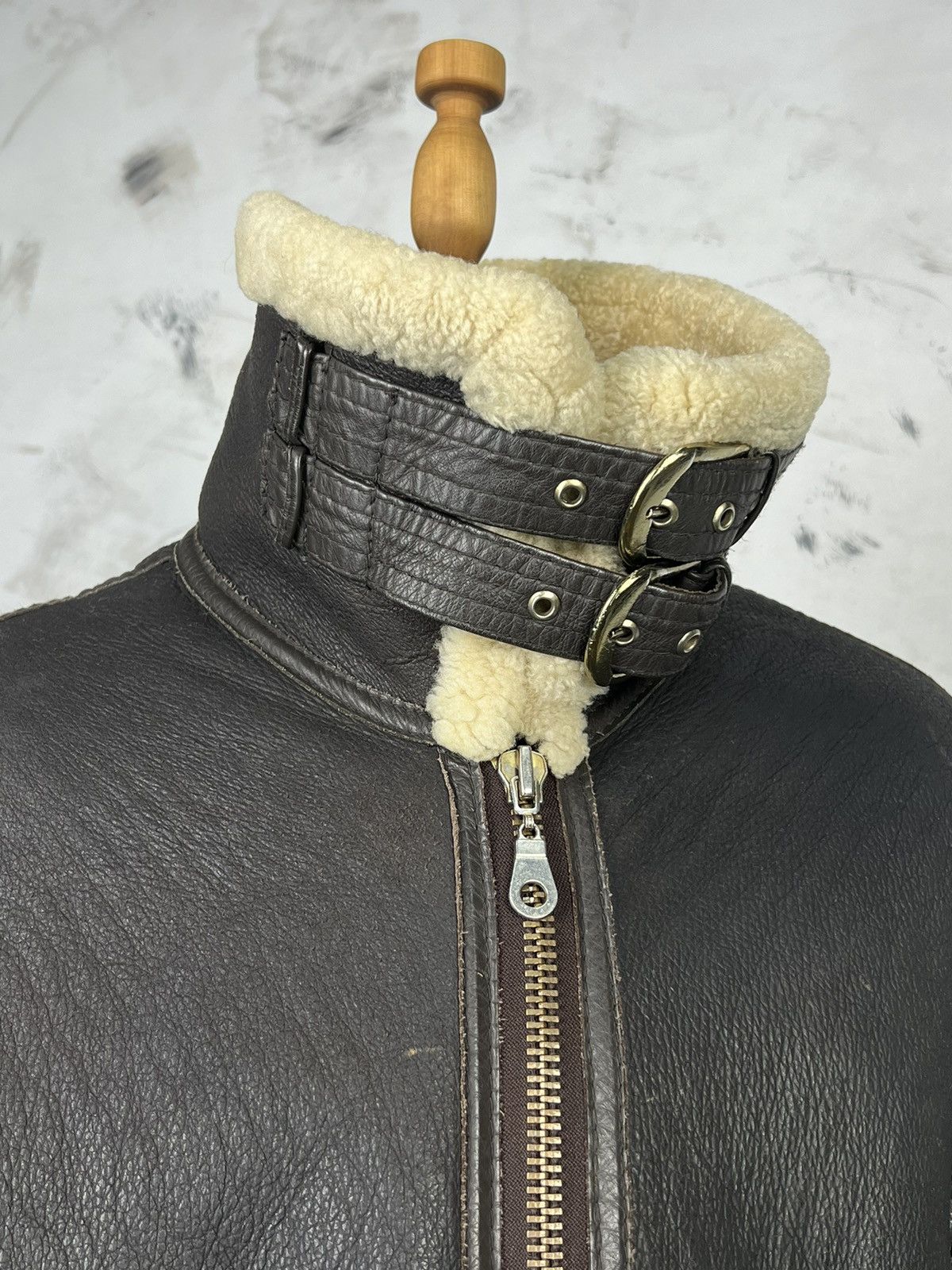 Vintage B-3 Style Shearling Flight Aviator Air Force Jacket S - M Size US M / EU 48-50 / 2 - 7 Thumbnail