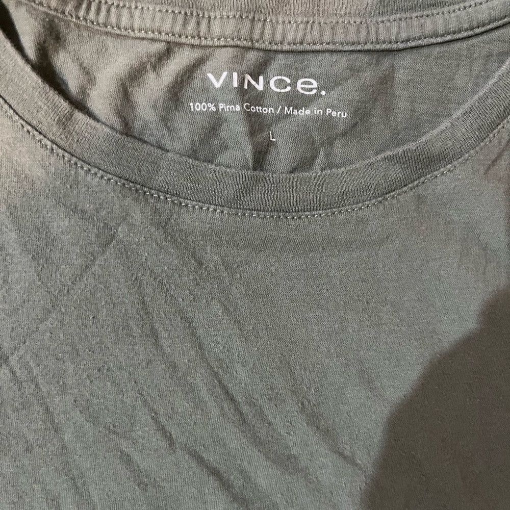 Vince Vince Men's Olive Green Cotton Shirt Size US L / EU 52-54 / 3 - 2 Thumbnail