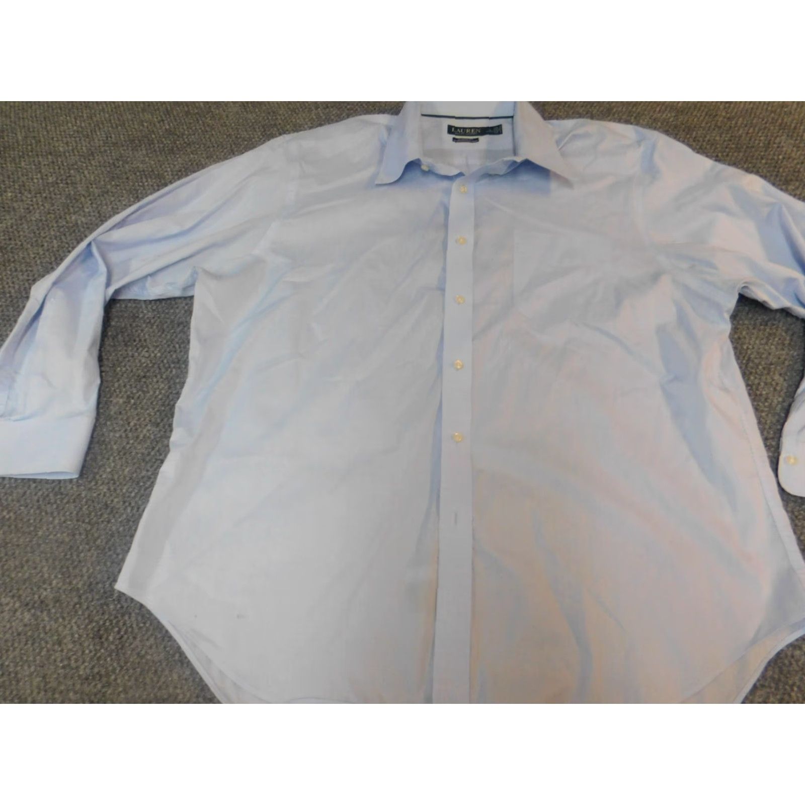 Ralph Lauren Lauren Ralph Lauren Mens Shirt 18 Blue Button-Down Knit Non-Iron Slim? Regular? Size US XXL / EU 58 / 5 - 3 Thumbnail