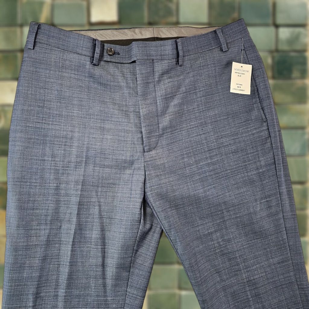 Calvin Klein Calvin Klein Dress Pants Mens 34W Blue Mabry Flat Front Suit Separate Dress Pants Regular Slacks Size 34R - 1 Thumbnail