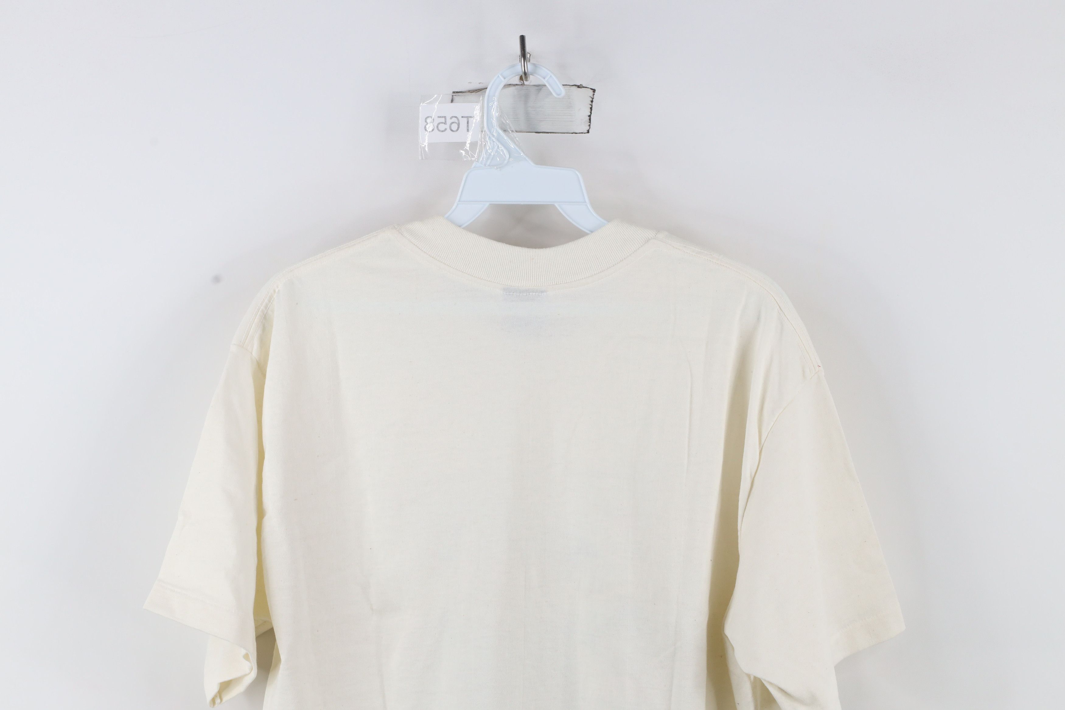 Vintage Vintage 90s Streetwear Flower Floral T-Shirt Cream USA Size L / US 10 / IT 46 - 12 Thumbnail