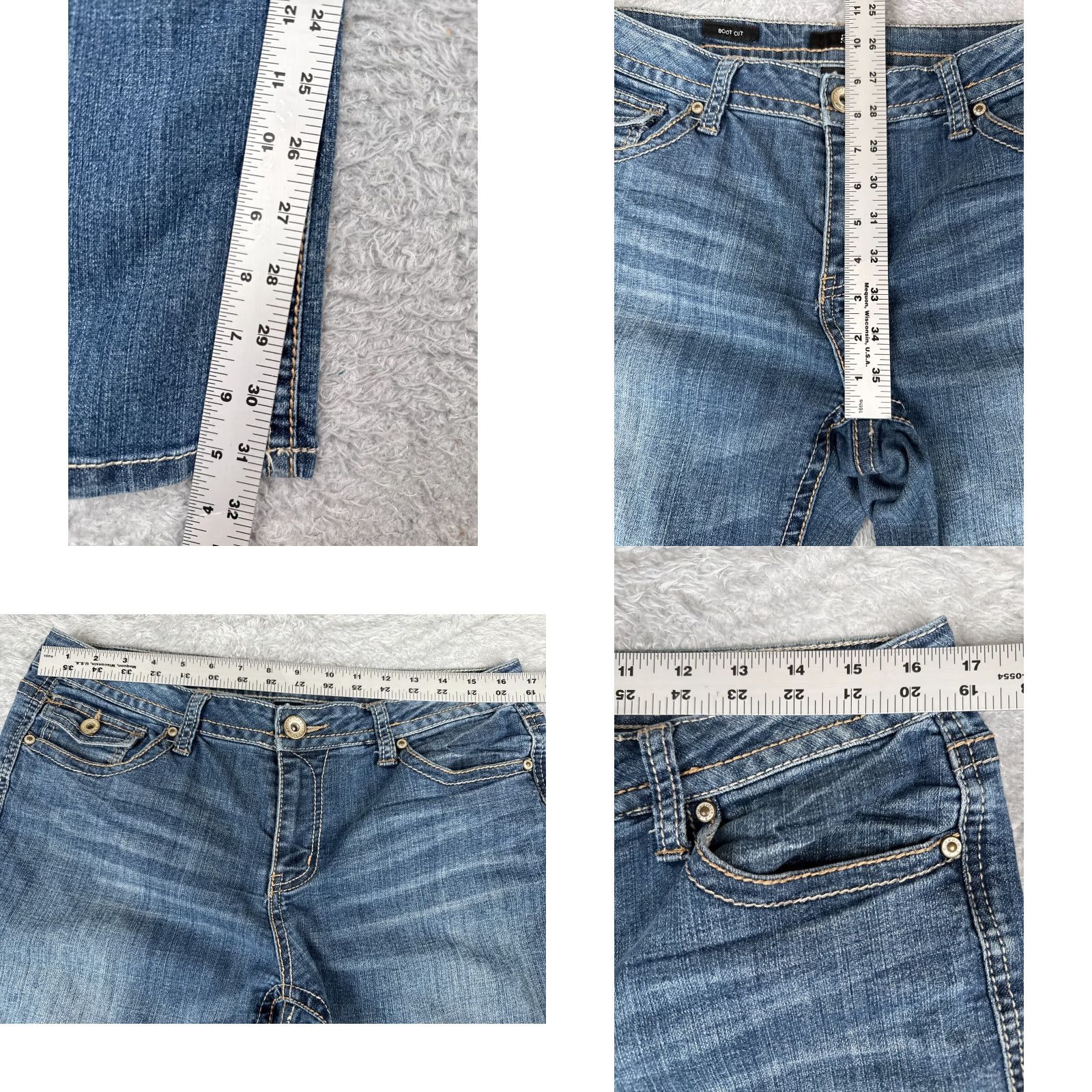 Vintage ANA Jeans Women 12 Blue Denim Med Wash Bootcut Mid Cotton Blend 32x32 Size 34" / US 12 / IT 48 - 8 Thumbnail