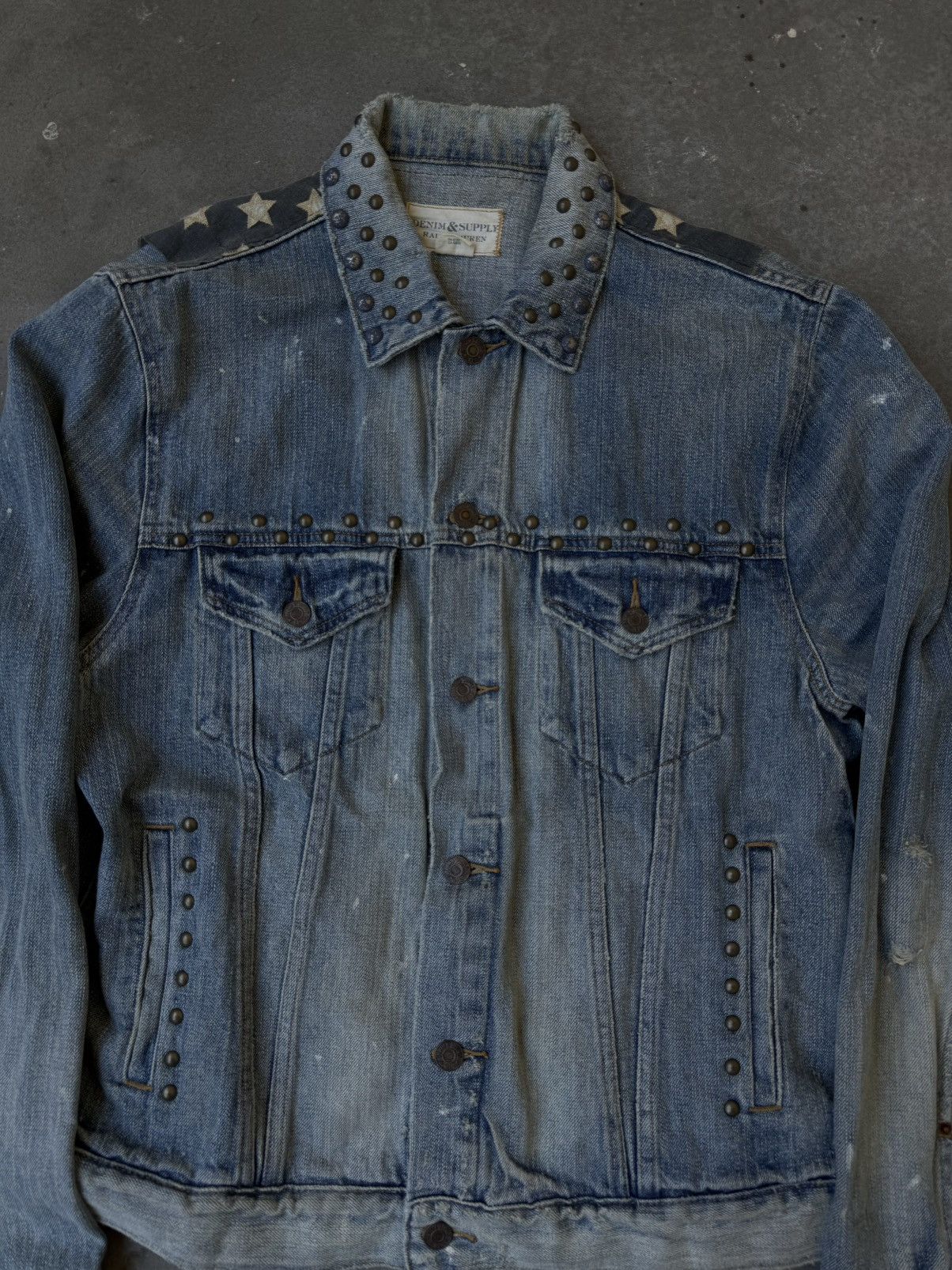 Denim & Supply Ralph Lauren 2000s Ralph Lauren Denim&Supply Pins studded usa flag jacket Size US L / EU 52-54 / 3 - 7 Thumbnail