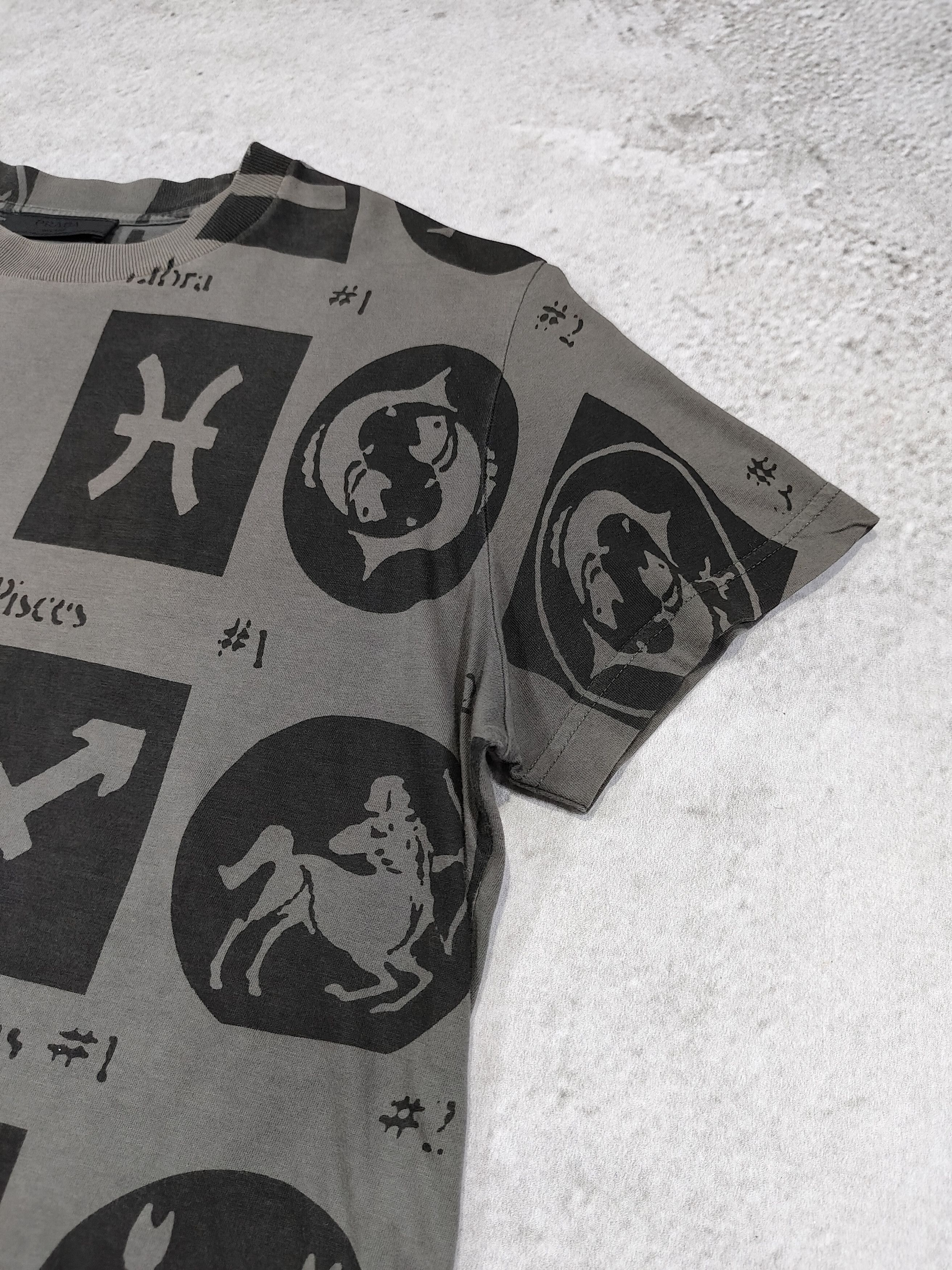 Prada 2000s PRADA- AOP Zodiac Astrology Graphic Washed Tee Size US M / EU 48-50 / 2 - 2 Thumbnail