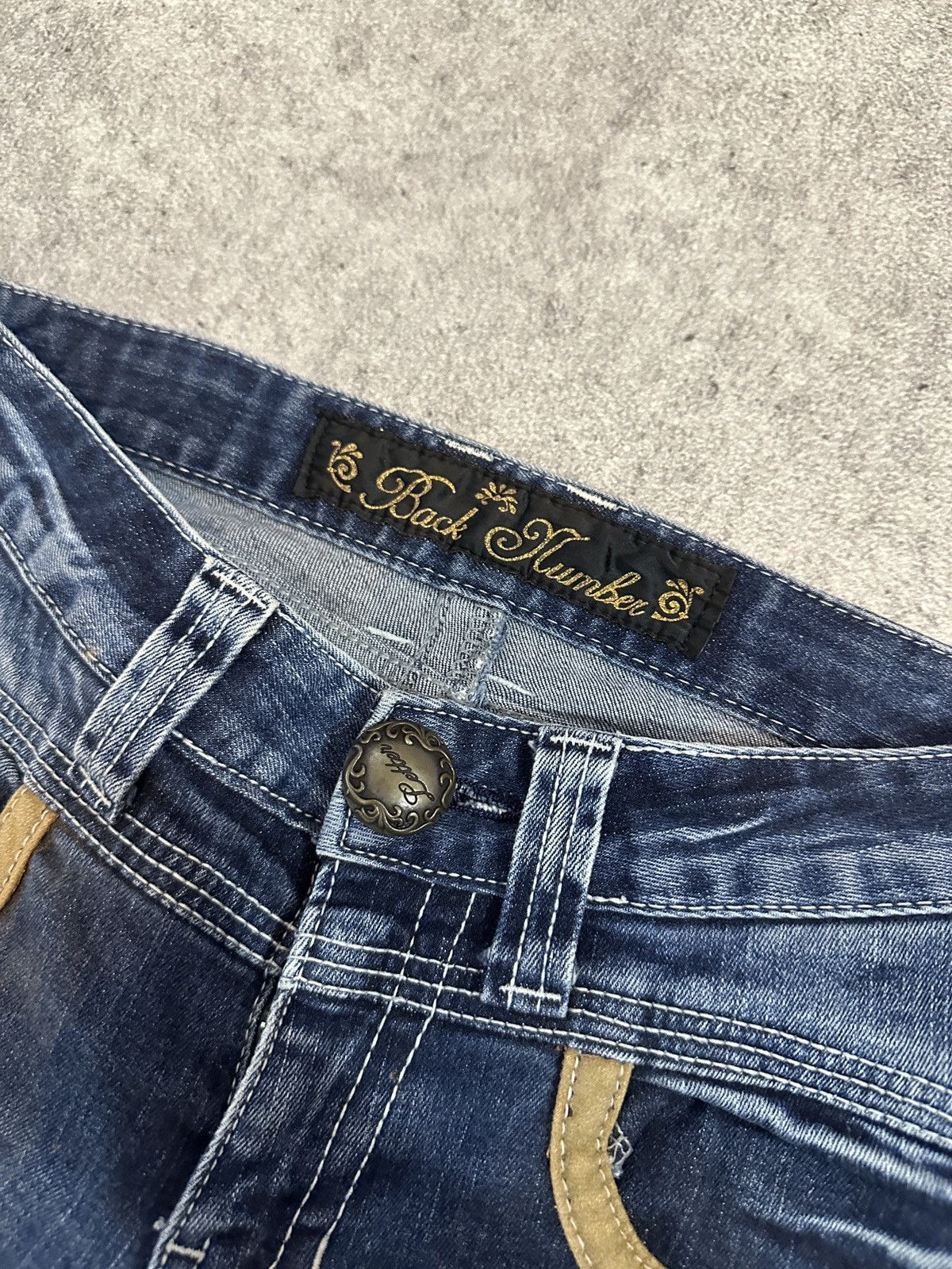 If Six Was Nine × Japanese Brand × Le Grande Bleu (L.G.B.) 90s Vintage Low Rise Back Number Washed Flared Jeans Lgb Size US 29 - 7 Thumbnail