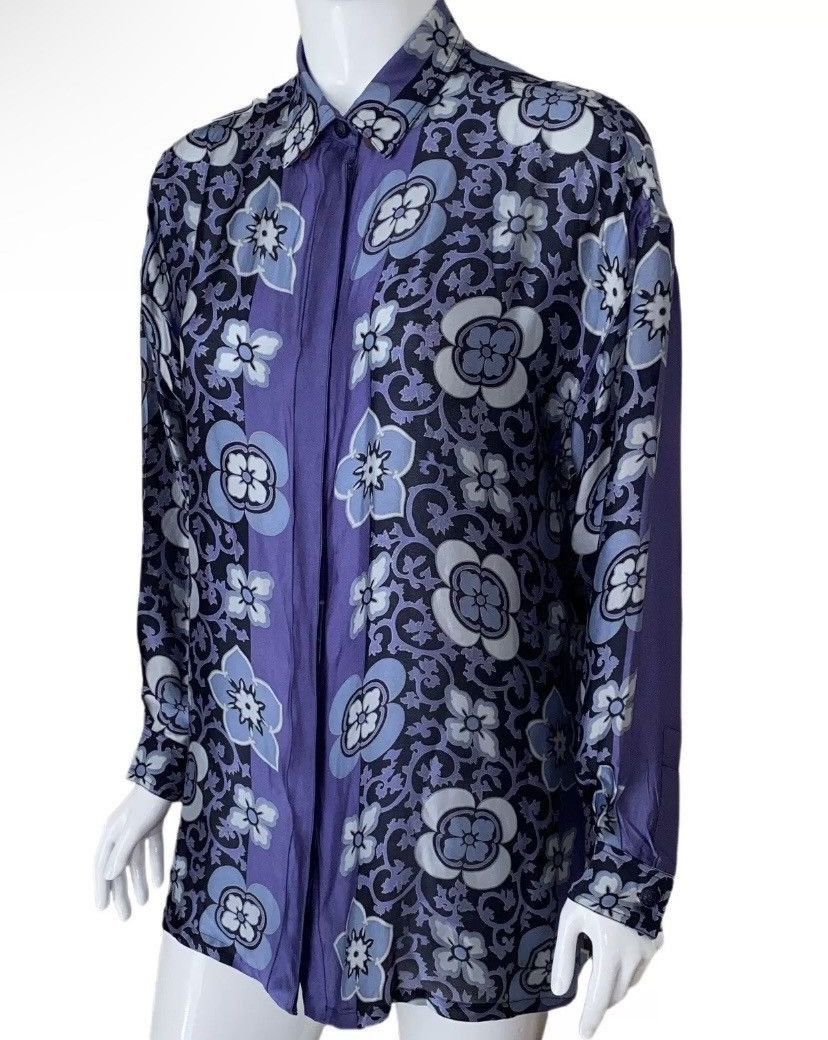 Versace VINTAGE GIANNI VERSACE FLORAL LONG SLEEVE SHIRT Size US M / EU 48-50 / 2 - 4 Thumbnail