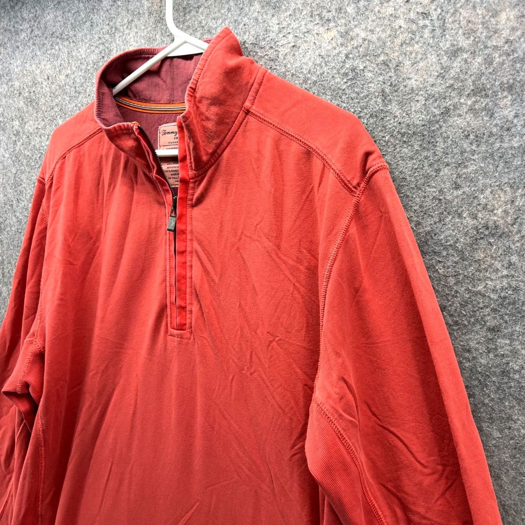 Tommy Bahama Tommy Bahama Sweater Mens XL Orange 1/4 Zip Fleece Pullover Island Crafted Regular Size US XL / EU 56 / 4 - 6 Thumbnail