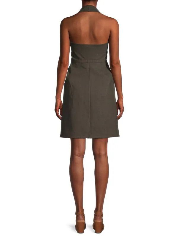 Bottega Veneta o1y0725 Midi Dress in Military Green Size M / US 6-8 / IT 42-44 - 4 Thumbnail