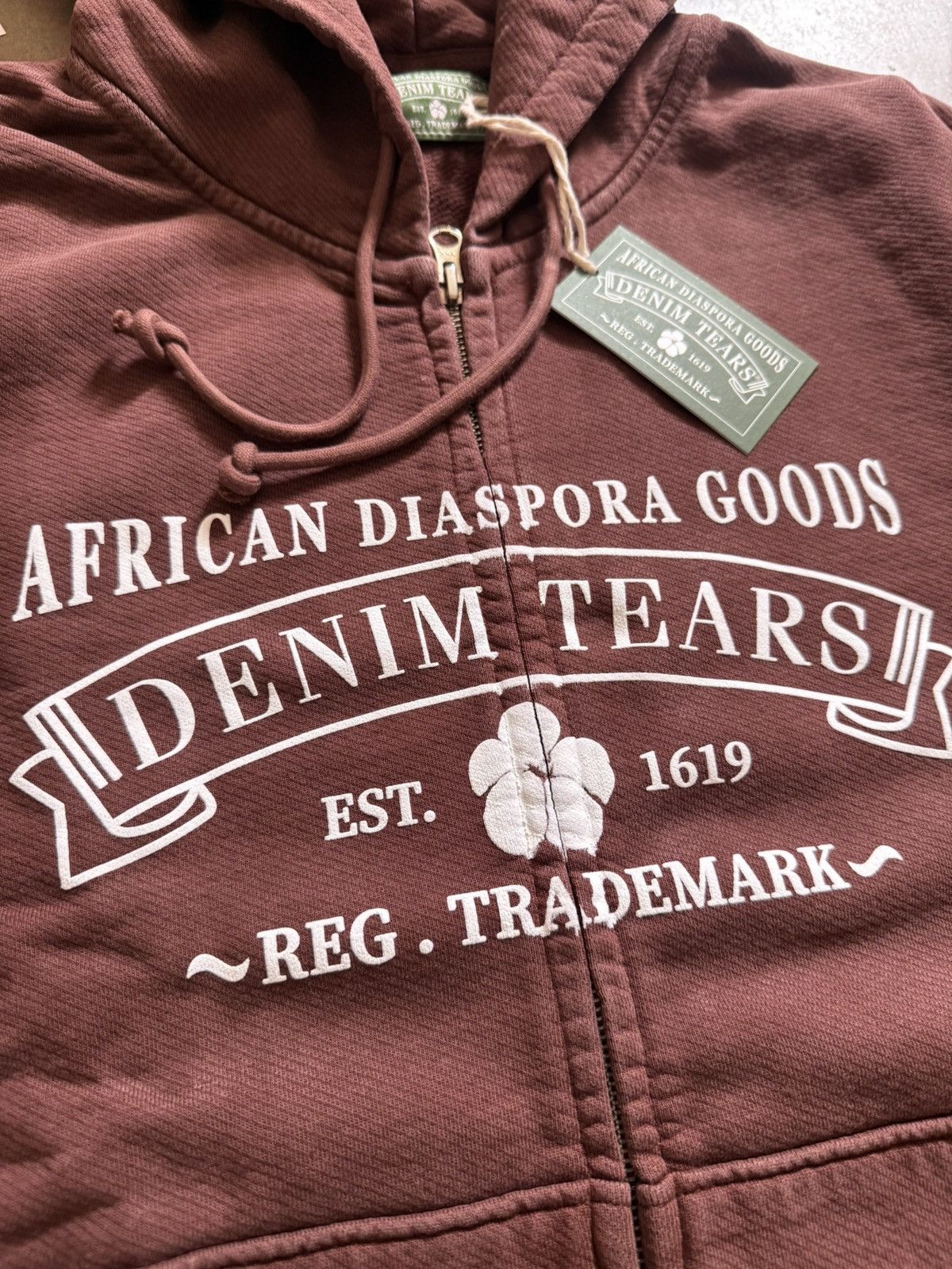 DENIM TEARS Denim Tears ADG Zip-Up Hoodie Brown Medium Size US M / EU 48-50 / 2 - 4 Thumbnail