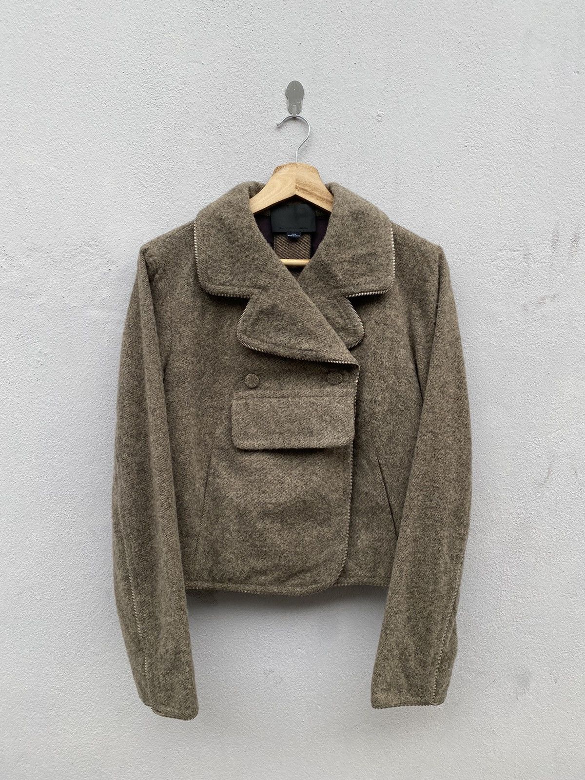 Alexander Wang 💥Archive💥 Alexander Wang Fully Zip Lined Anorak Wool Cropped Size XS / US 0-2 / IT 36-38 - 2 Thumbnail