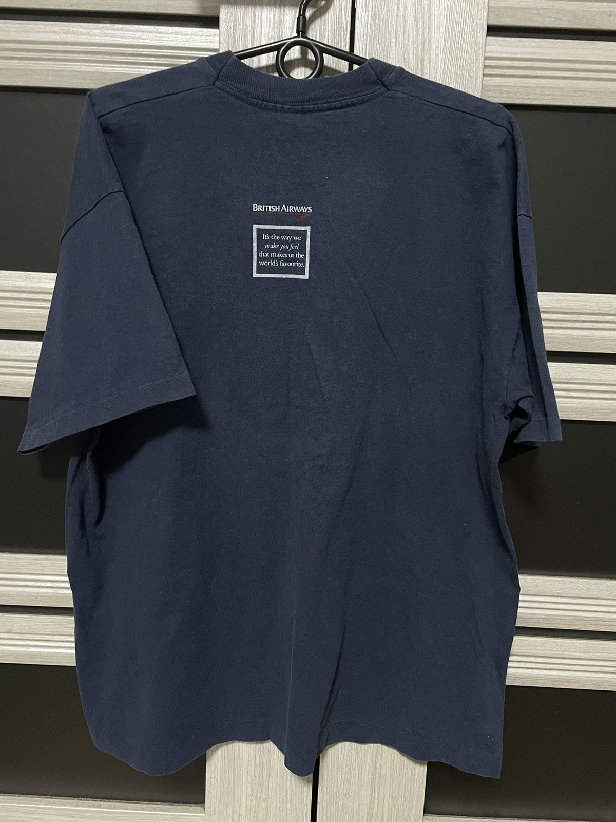 Band Tees × Vintage Vintage 80s Earth Face Graphic Tee British Airways T Shirt Size US XL / EU 56 / 4 - 2 Thumbnail