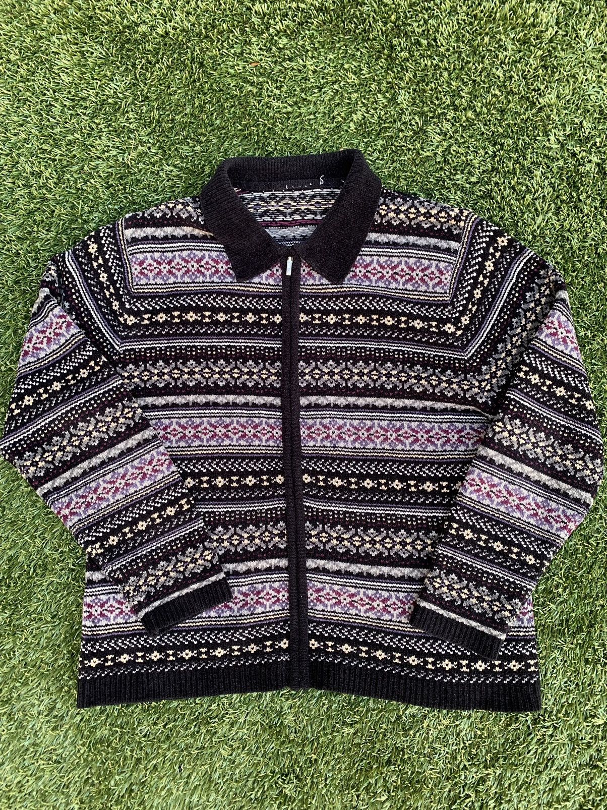 Vintage Vintage Knit Zip Up Sweater Size US L / EU 52-54 / 3 - 1 Thumbnail
