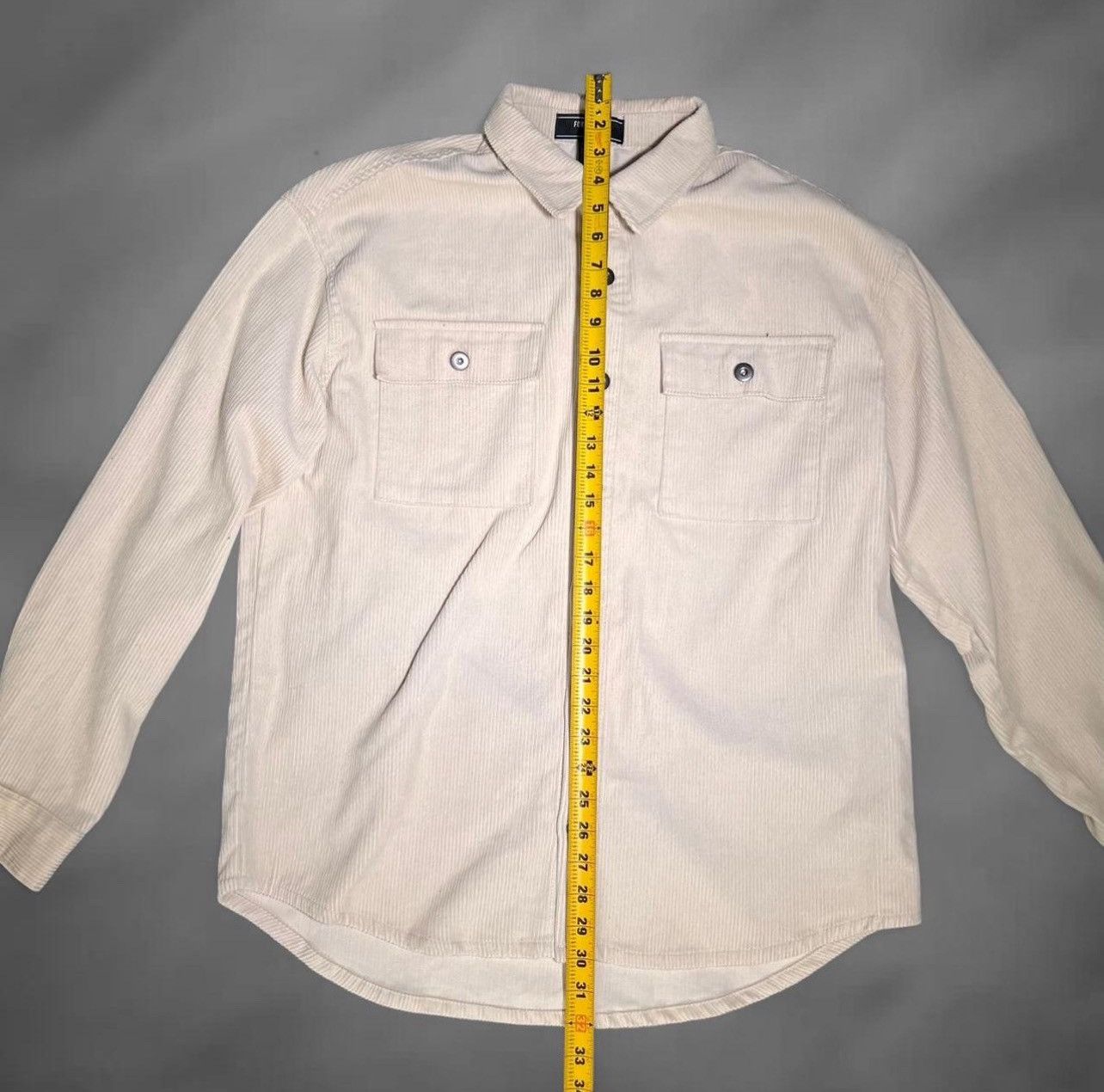 Forever 21 Off white / tan long sleeve button-up jacket shirt Size US L / EU 52-54 / 3 - 2 Thumbnail