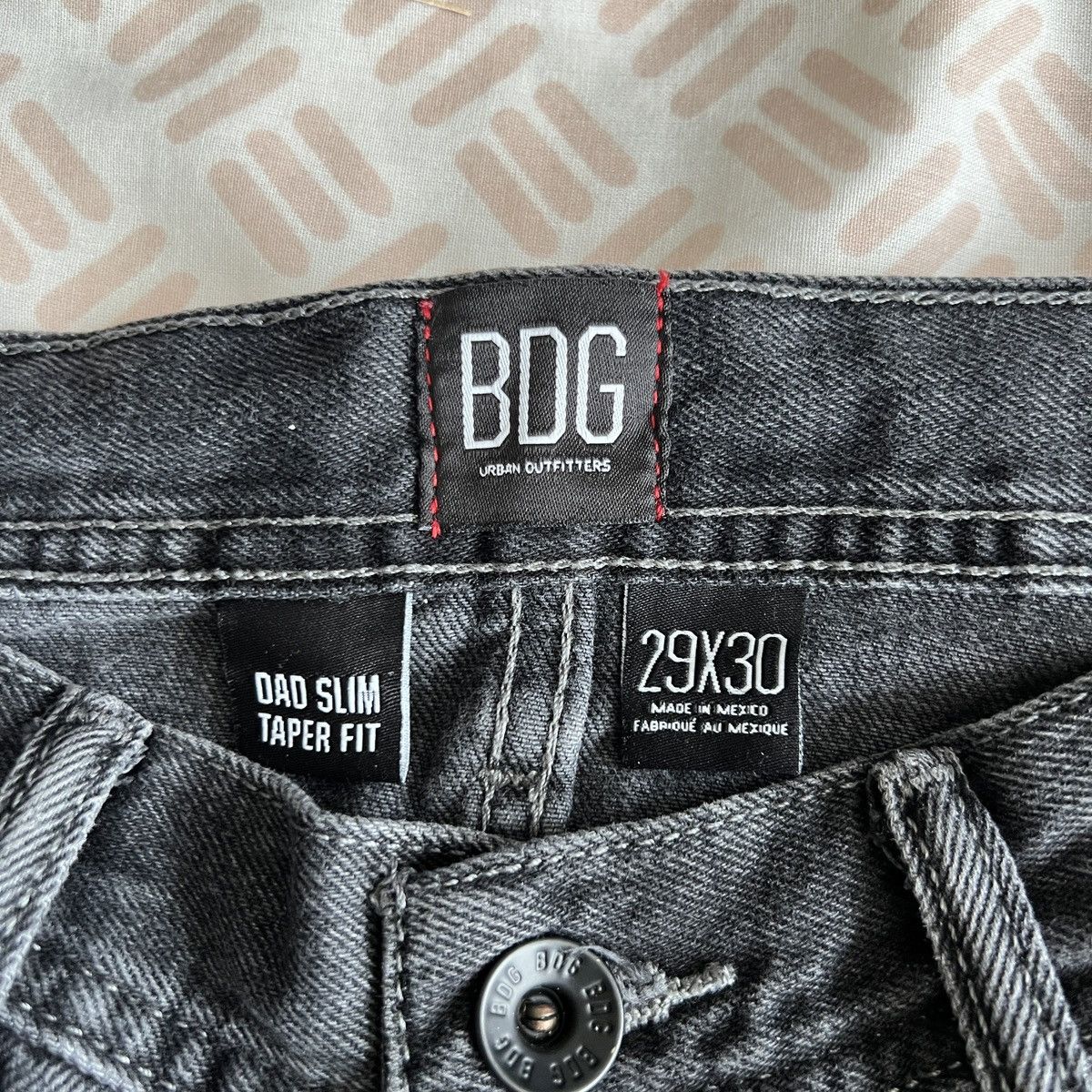 Bdg BDG Dad Jean Black Patchwork Denim Jeans Size US 29 - 10 Thumbnail