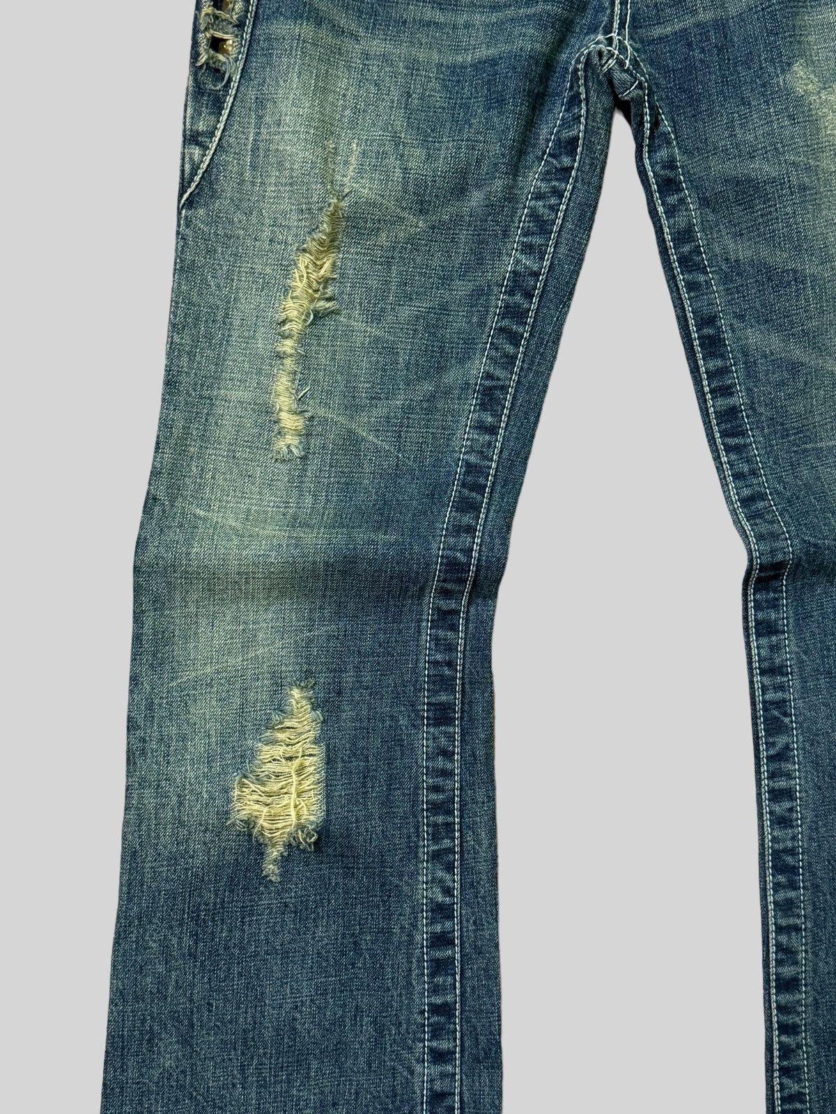 Beauty Beast × If Six Was Nine × Japanese Brand Flare Studded Gothic Distressed Denim pants Size US 29 - 7 Thumbnail