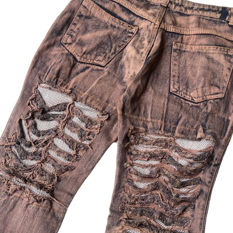 Japanese Brand Flared Ripped Jeans Size 28" / US 6 / IT 42 - 5 Thumbnail
