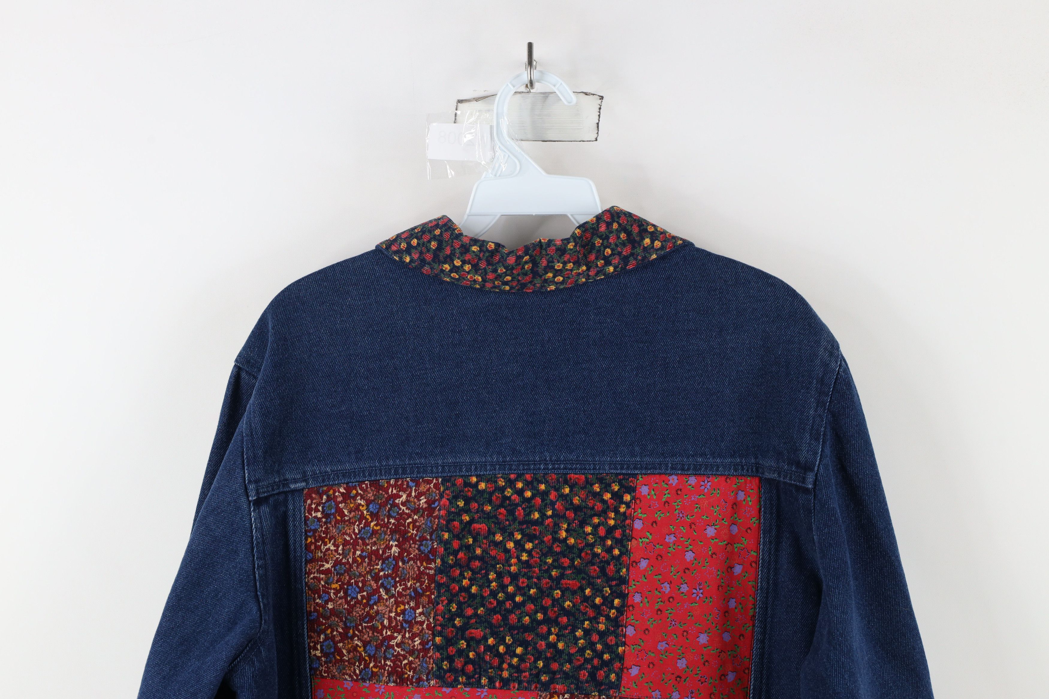 Vintage Vintage 90s Streetwear Patchwork Flower Denim Trucker Jacket Size L / US 10 / IT 46 - 15 Thumbnail
