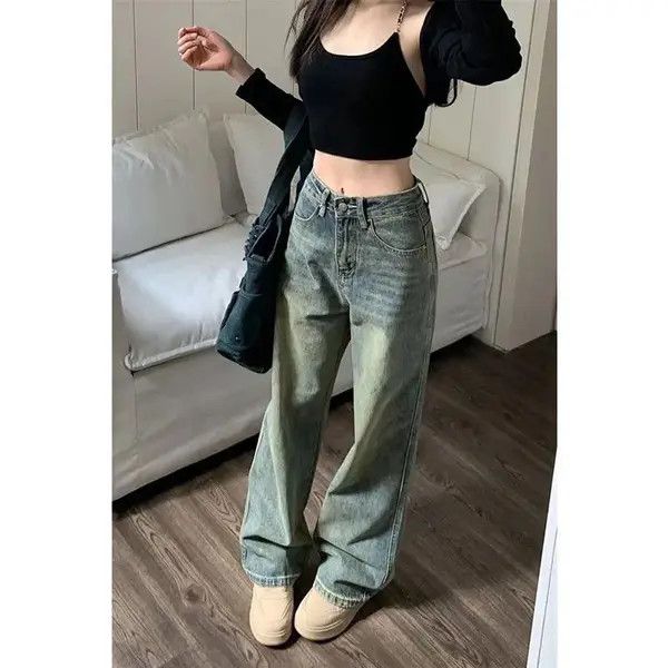 VIBE Vintage 90S Baggy Straight Denim Trousers Size 30" / US 8 / IT 44 - 2 Thumbnail