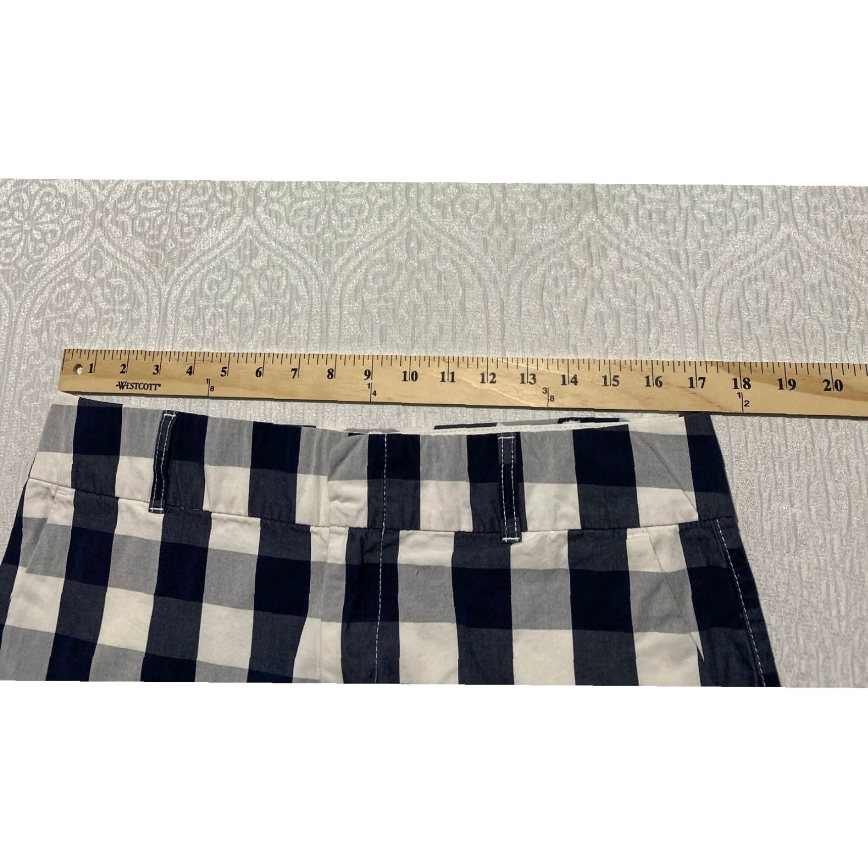 Tommy Hilfiger Tommy Hilfiger Womens Chino Shorts Navy Blue White Gingham Check 8 Cuffed Shirt/Shorts Size 30" / US 8 / IT 44 - 3 Thumbnail