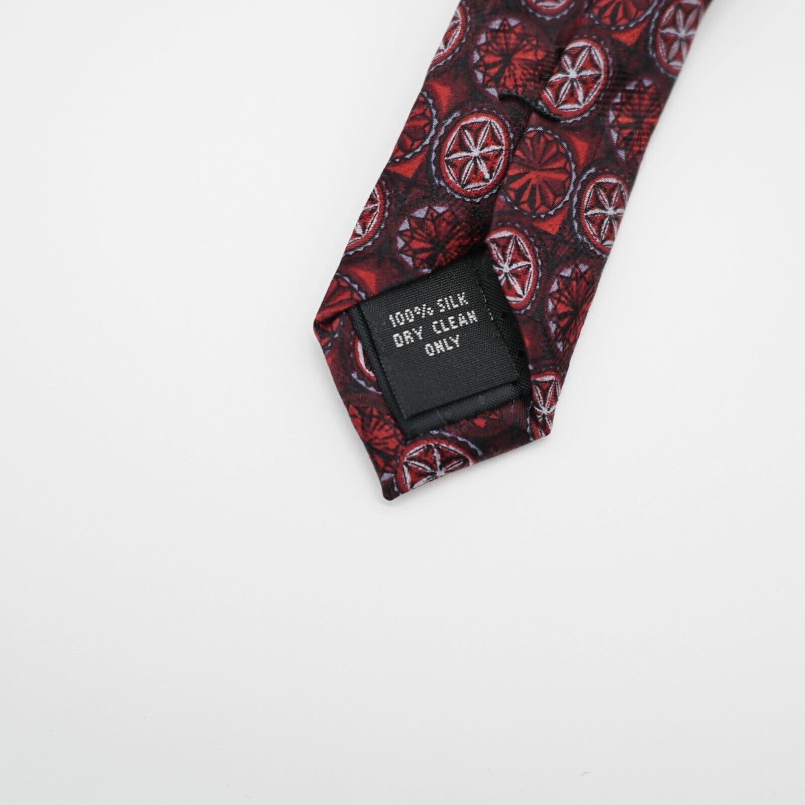 Pierre Cardin Pierre Cardin Red Geometric Print Wide Silk Tie Size ONE SIZE - 4 Thumbnail