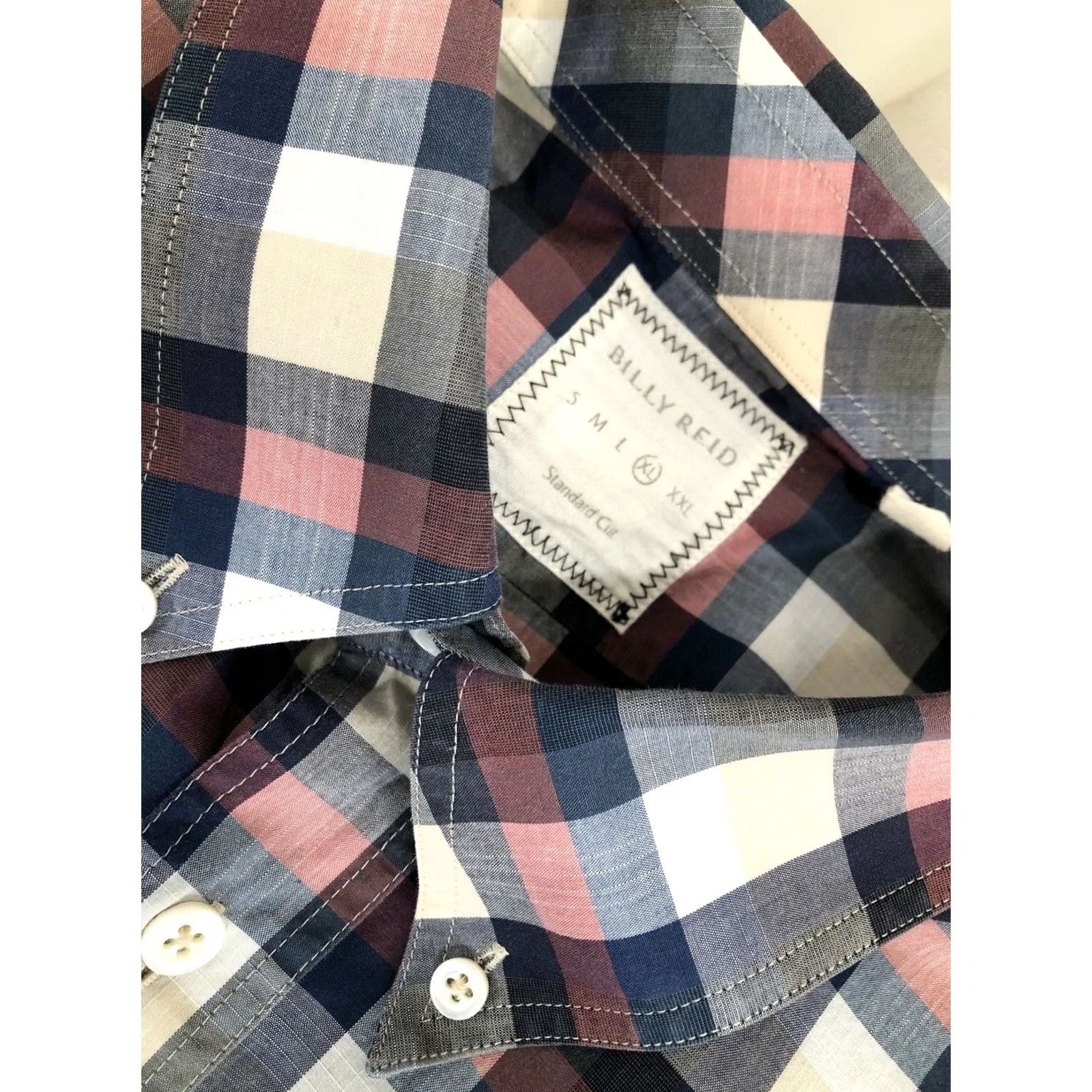 Billy Reid BILLY REID - Plaid Checked Mens XL Standard Cut Shirt Shirt Mens XL Plaid Multicolor Button-Up Long Sleeve Standard Cut Contacts C5 Size US XL / EU 56 / 4 - 6 Thumbnail