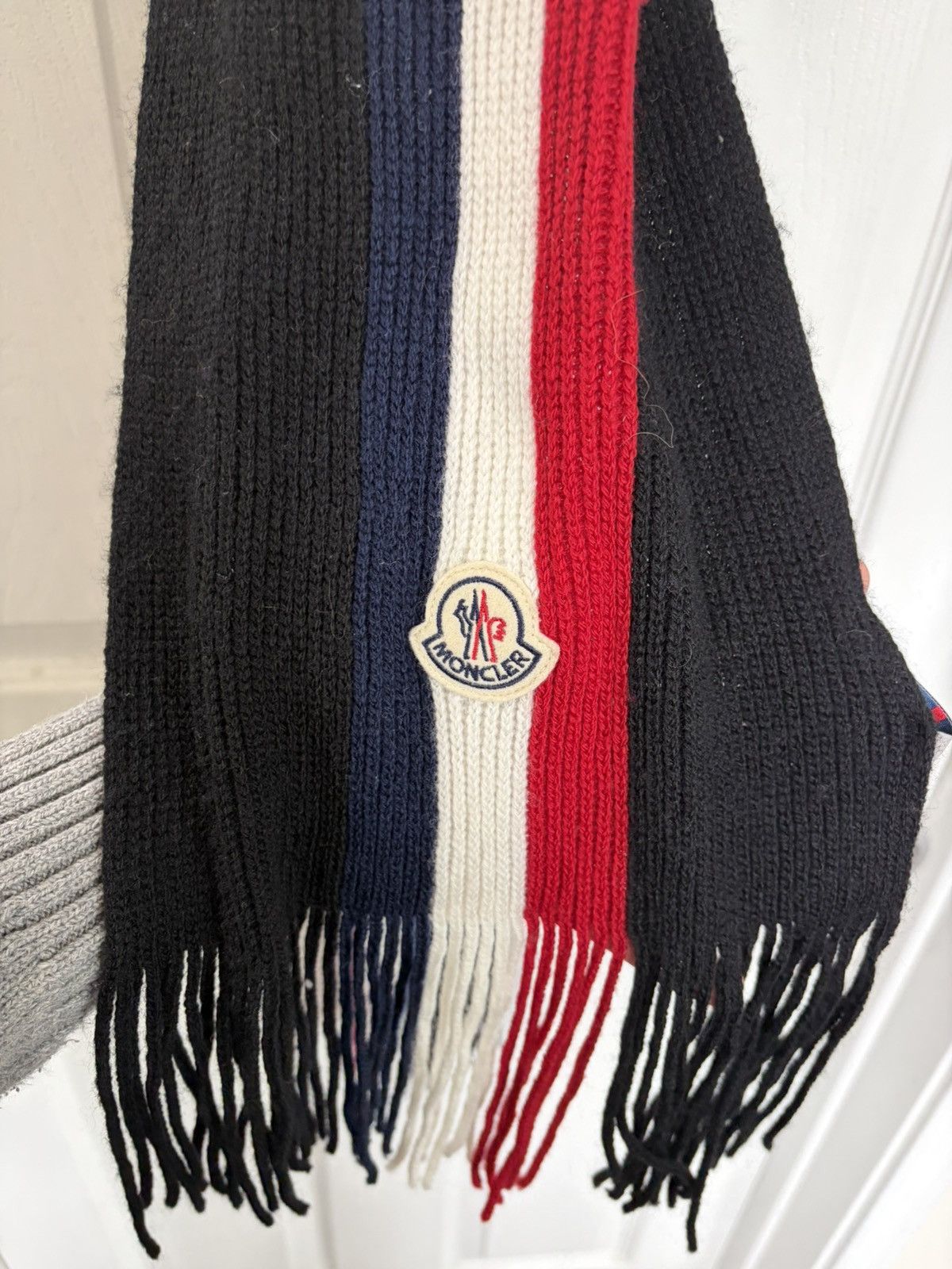 Moncler Moncler Tricolor strip Scarf Size ONE SIZE - 2 Thumbnail