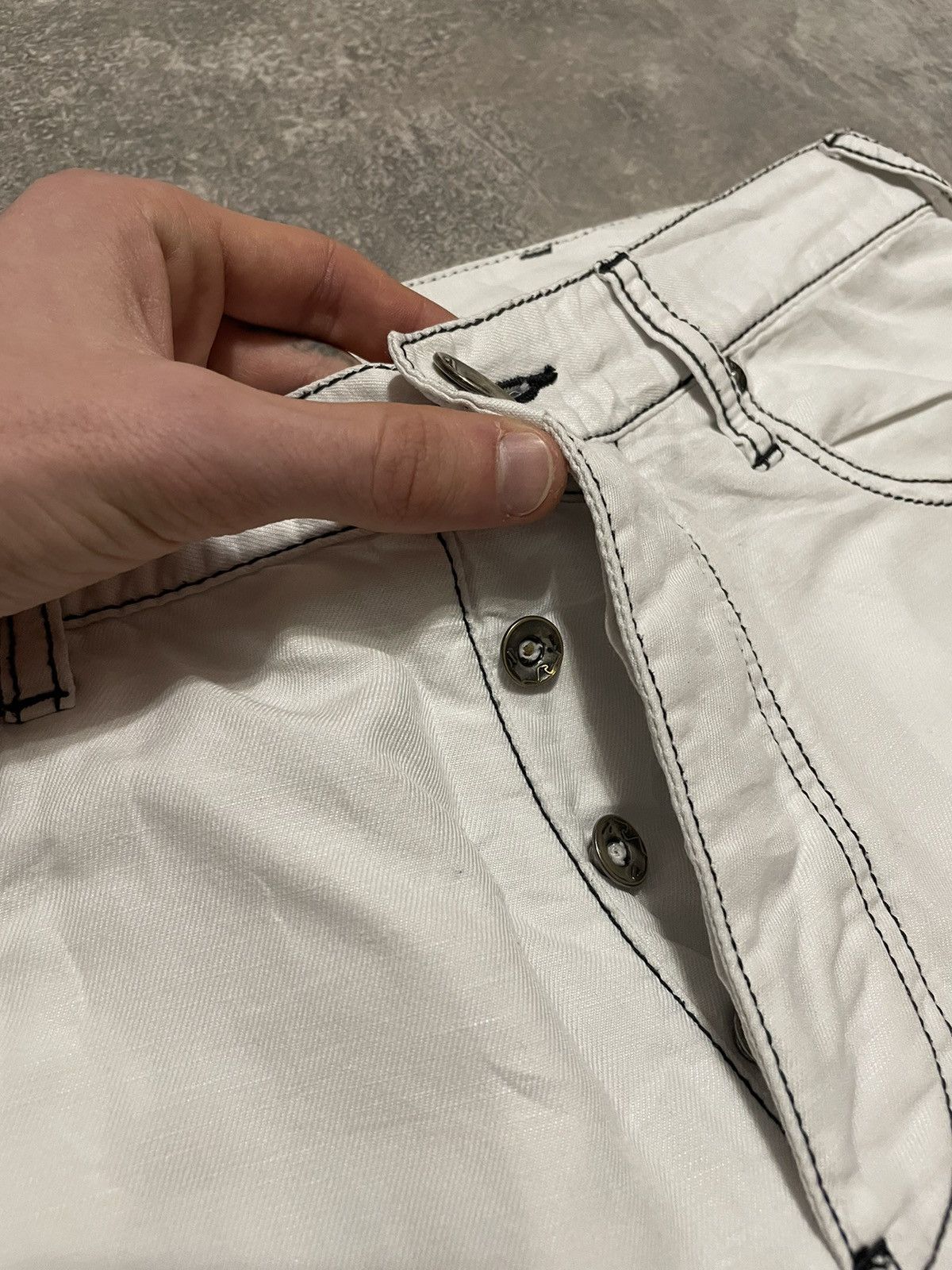 Armani Vintage Armani Metal Logo Linen Pants Size US 30 / EU 46 - 14 Thumbnail