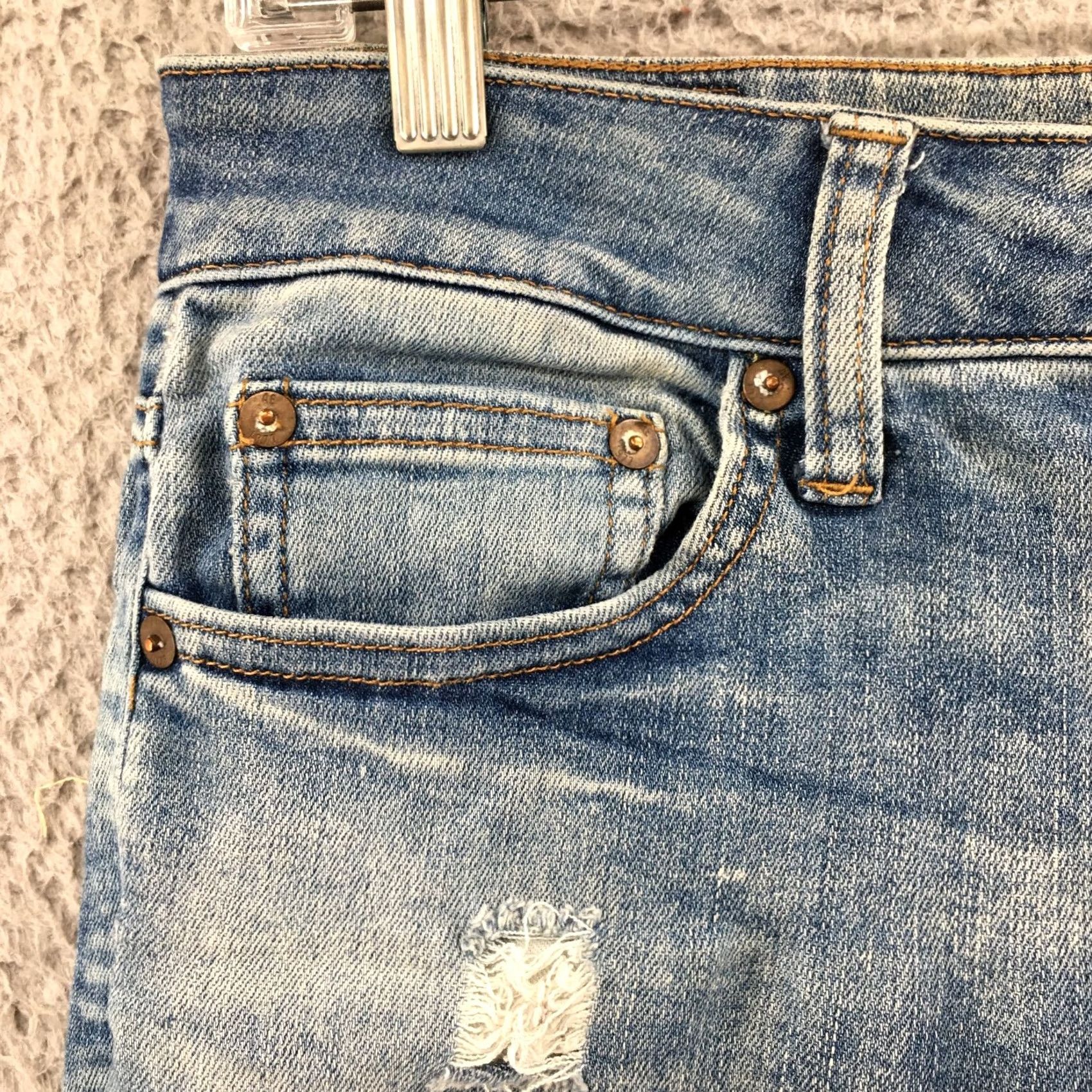 American Eagle Outfitters American Eagle Outfitters Jeans Mens 30 Blue Distressed Low Rise Zip Skinny 5-Pocket Denim Leather? Size US 30 / EU 46 - 4 Thumbnail