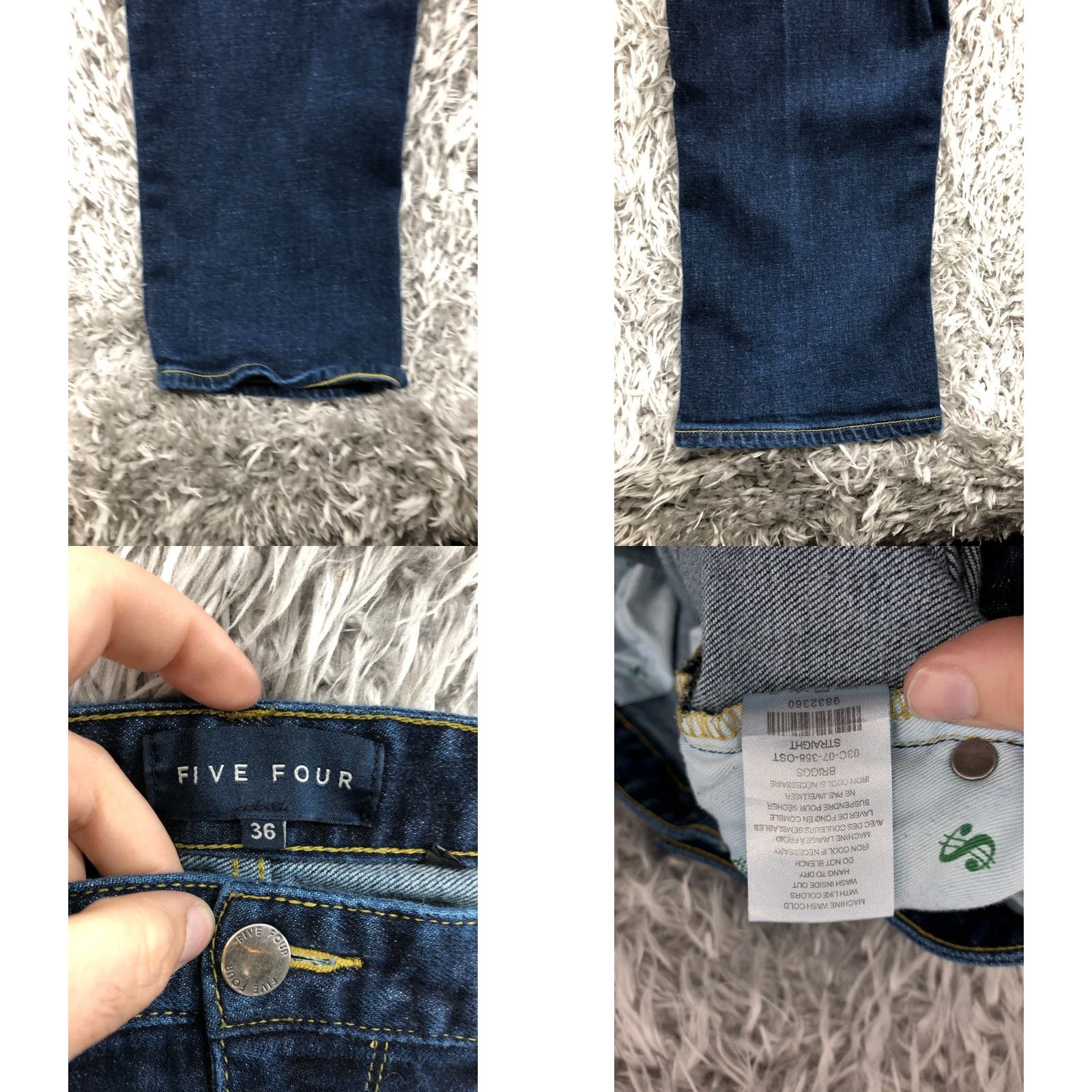 Vintage Five Four Straight Jeans Mens 36 Dark Wash Blue 5-Pocket Denim Regular Rise Mid 36 in Inseam 33 in Brand Five Four Jeans Size US 36 / EU 52 - 8 Thumbnail