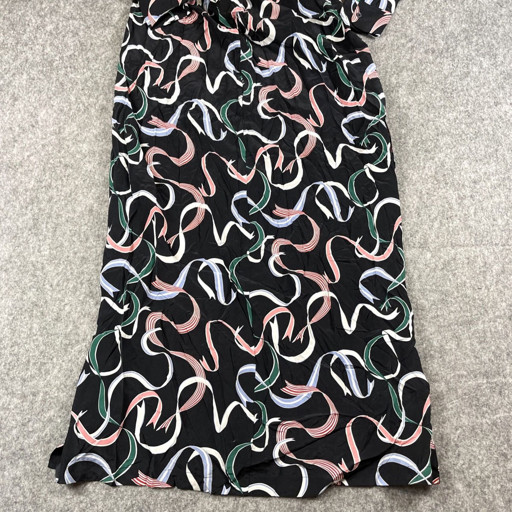 Equipment EQUIPMENT Silk Long Dress Women's L Black Multicolor Long Ribbon Banner Dress Shirt Navy Size L / US 10 / IT 46 - 6 Thumbnail